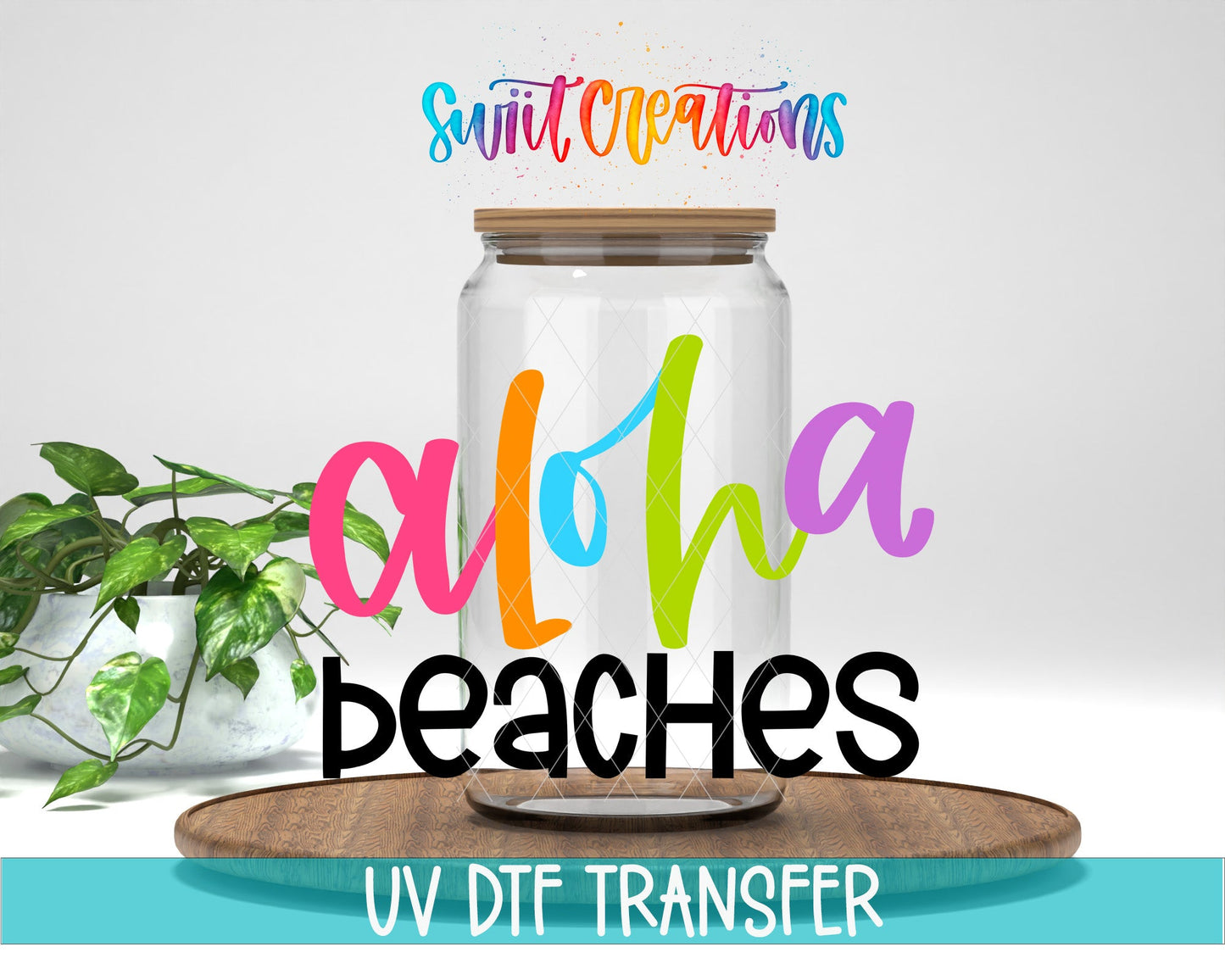 Aloha Beaches UV DTF Decal | Funny Tropical Summer Tumbler Decal | UV707 - Swiit Creations