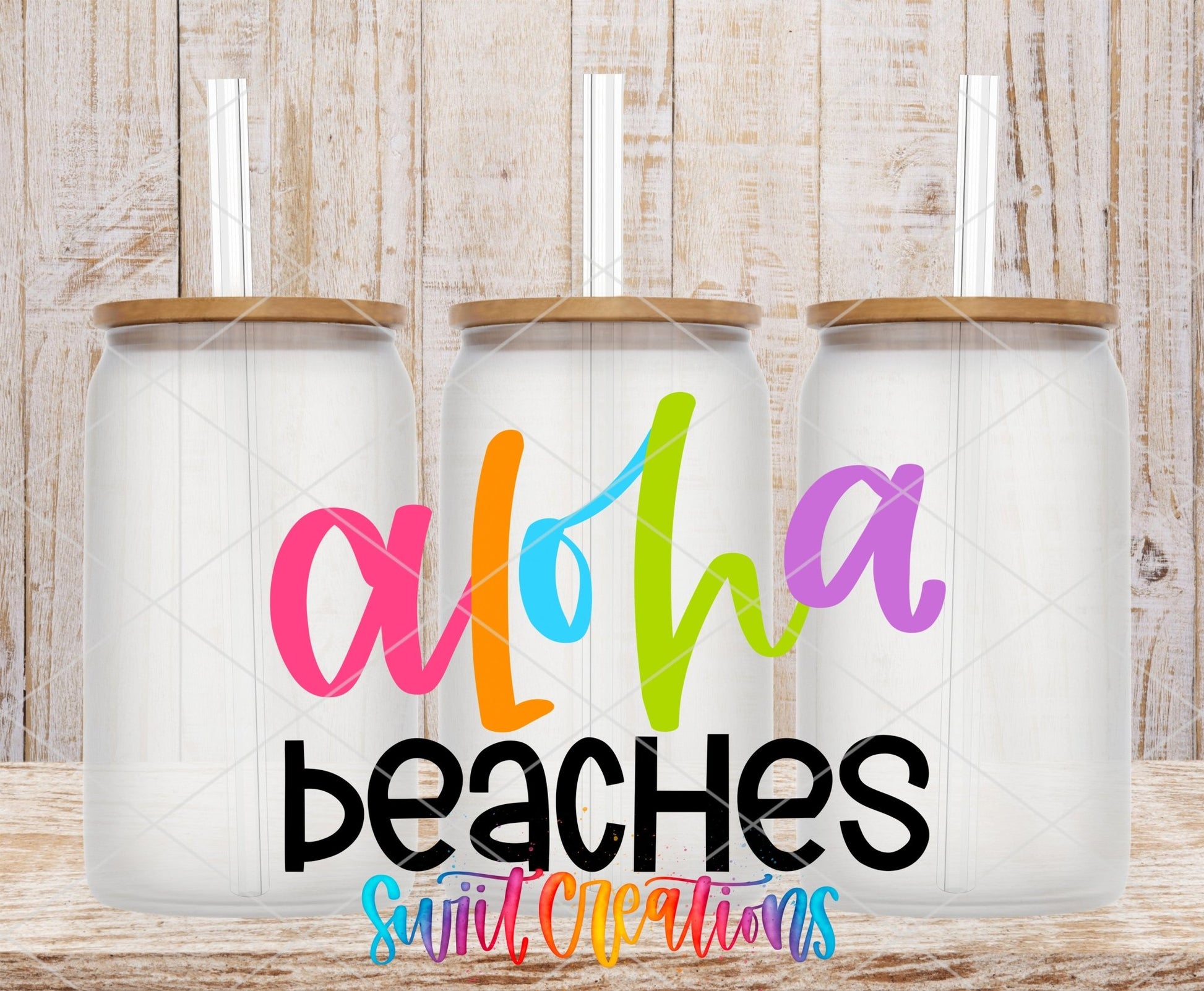 Aloha Beaches UV DTF Decal | Funny Tropical Summer Tumbler Decal | UV707 - Swiit Creations