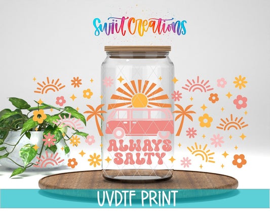 Always Salty UV DTF Transfer Tumbler Wrap | Retro Beach Van Summer | DTF206 - Swiit Creations