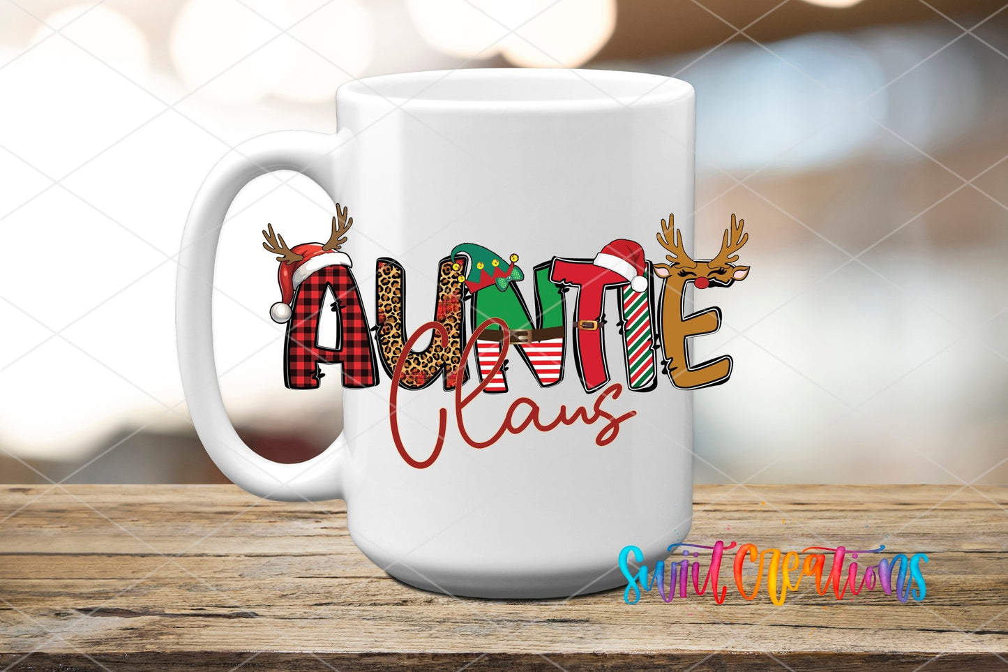 Auntie Claus Christmas UV DTF Cup Decal | UV1218 - Swiit Creations