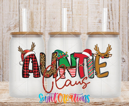 Auntie Claus Christmas UV DTF Cup Decal | UV1218 - Swiit Creations