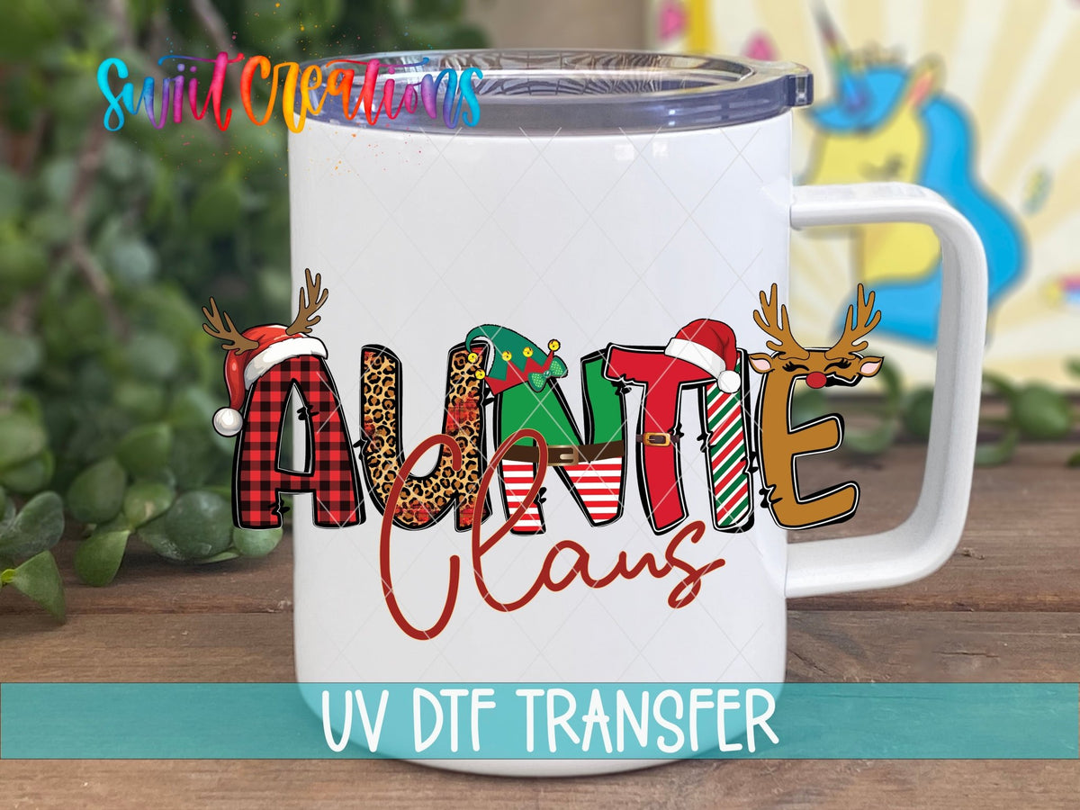 Auntie Claus Christmas UV DTF Cup Decal | UV1218 - Swiit Creations