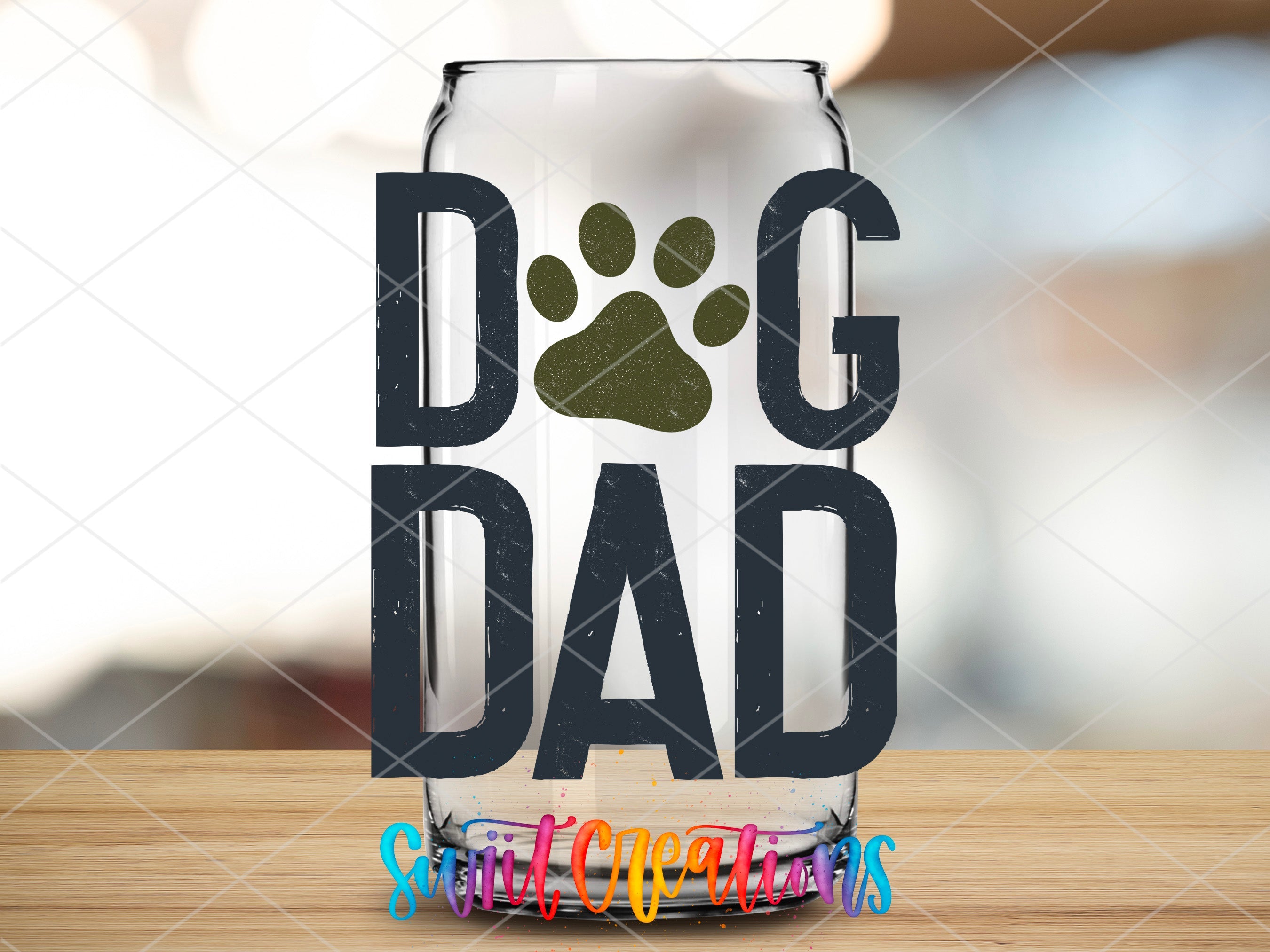 a can of beer with a dog's paw on it