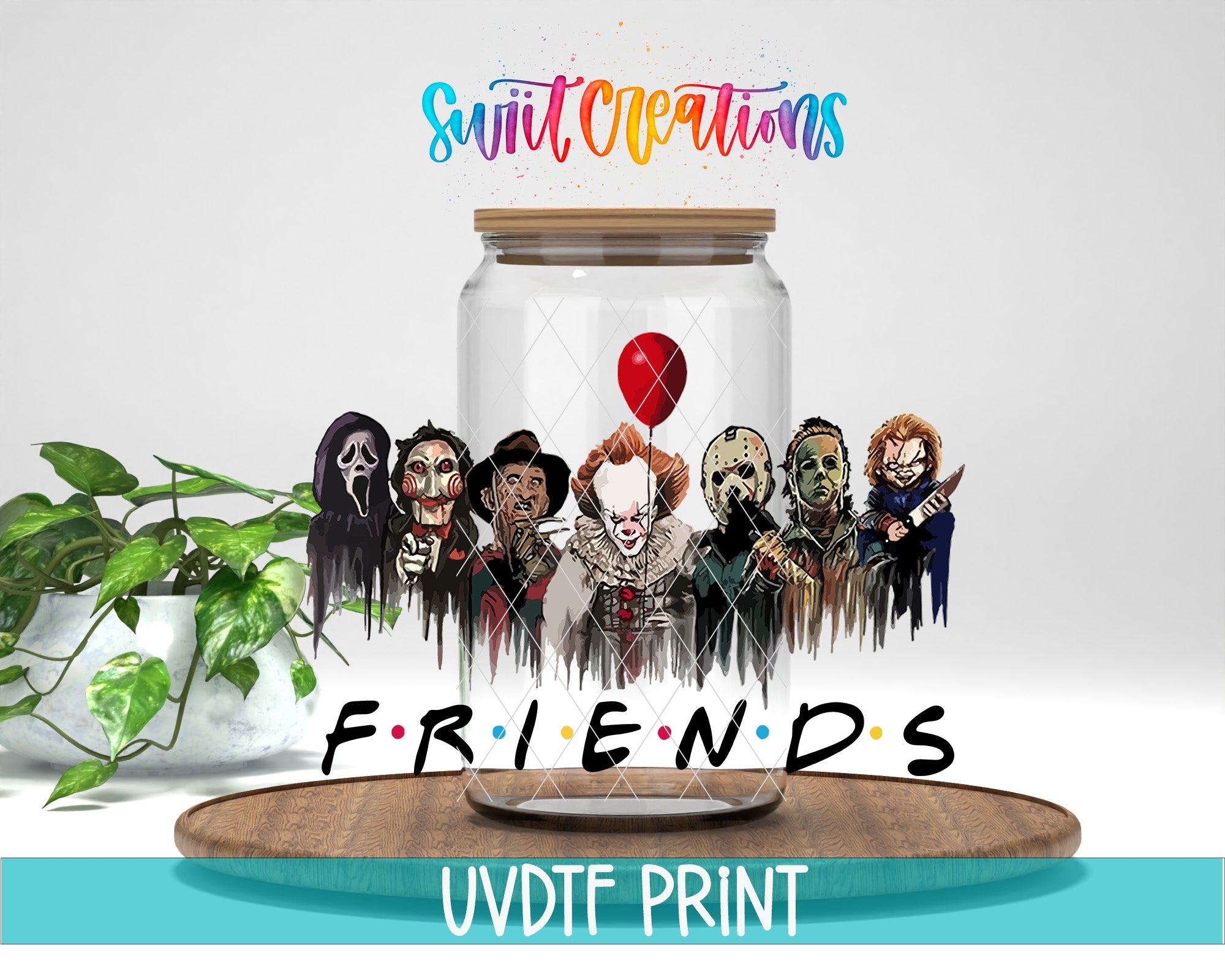 a jar with a group of people inside of it