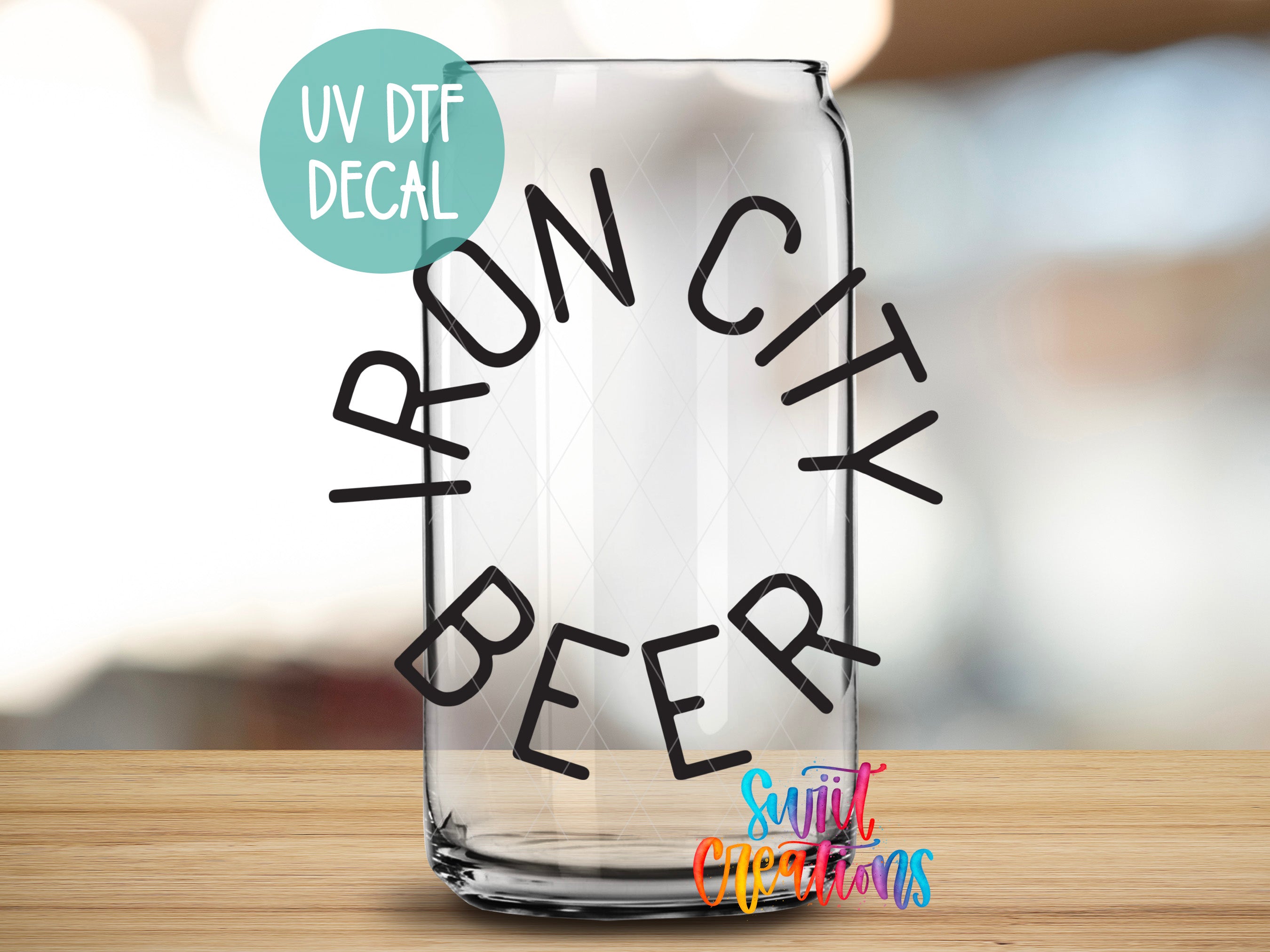a glass with the words ronck beer written on it