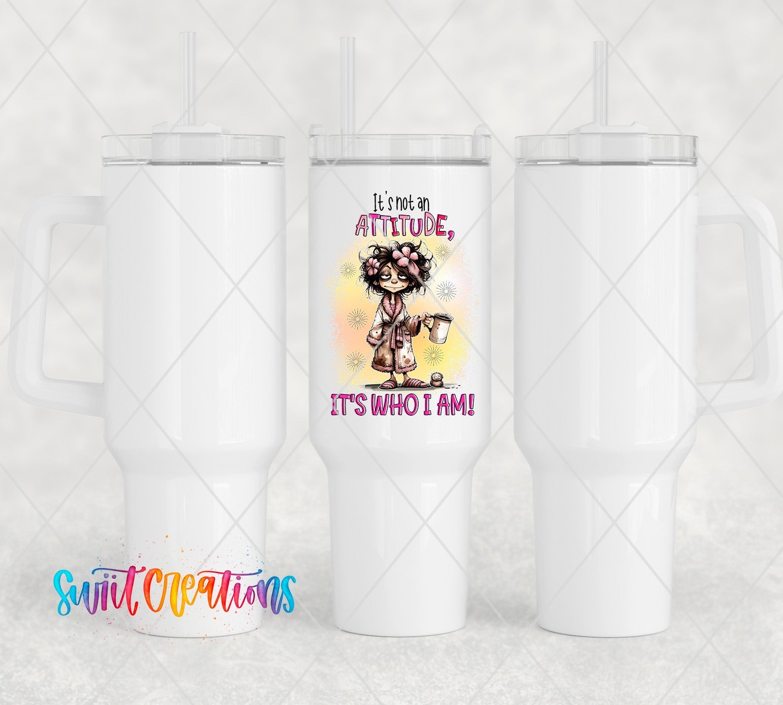 a couple of white coffee mugs sitting next to each other