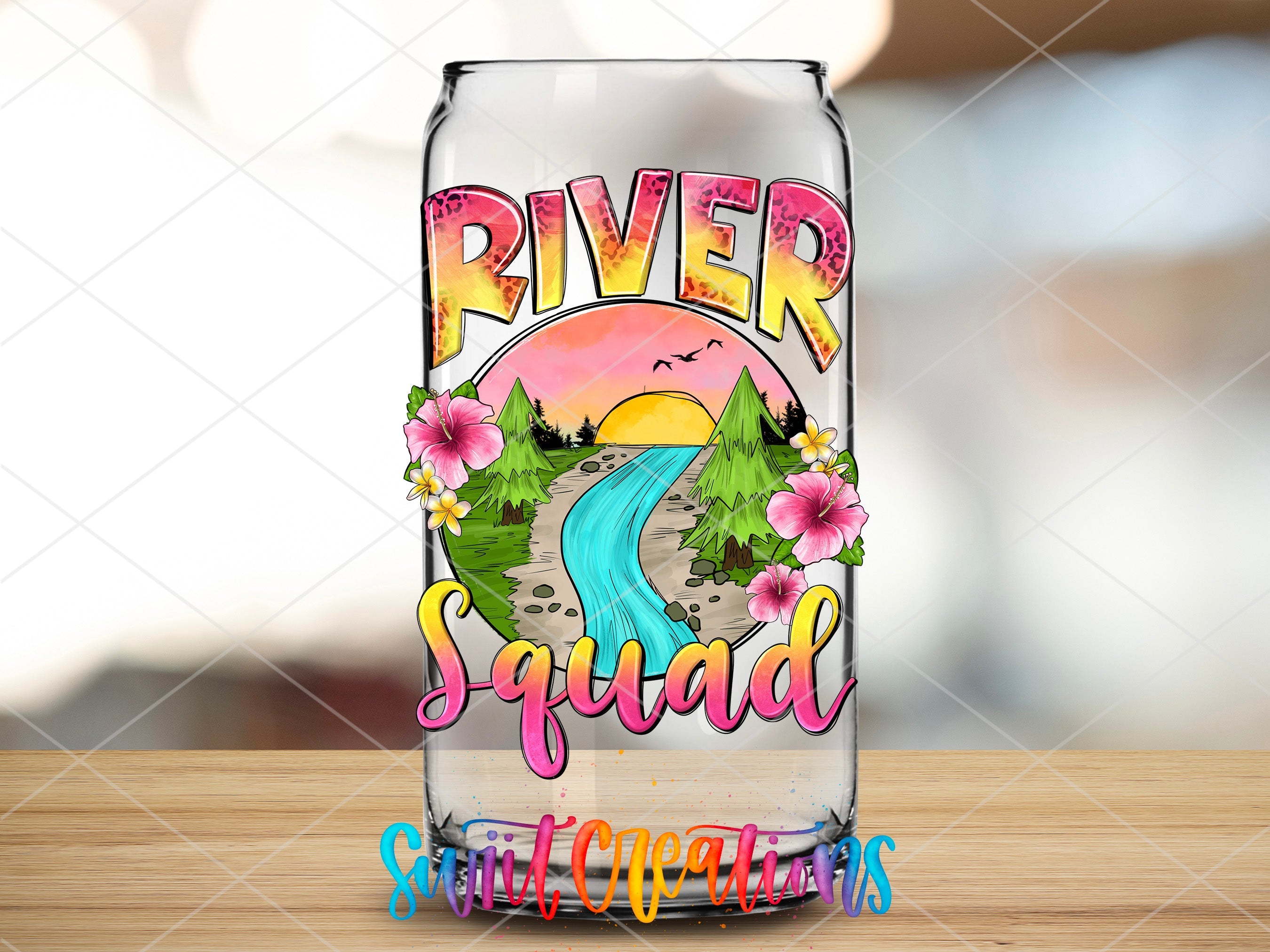 a can of river squad soda sitting on a table
