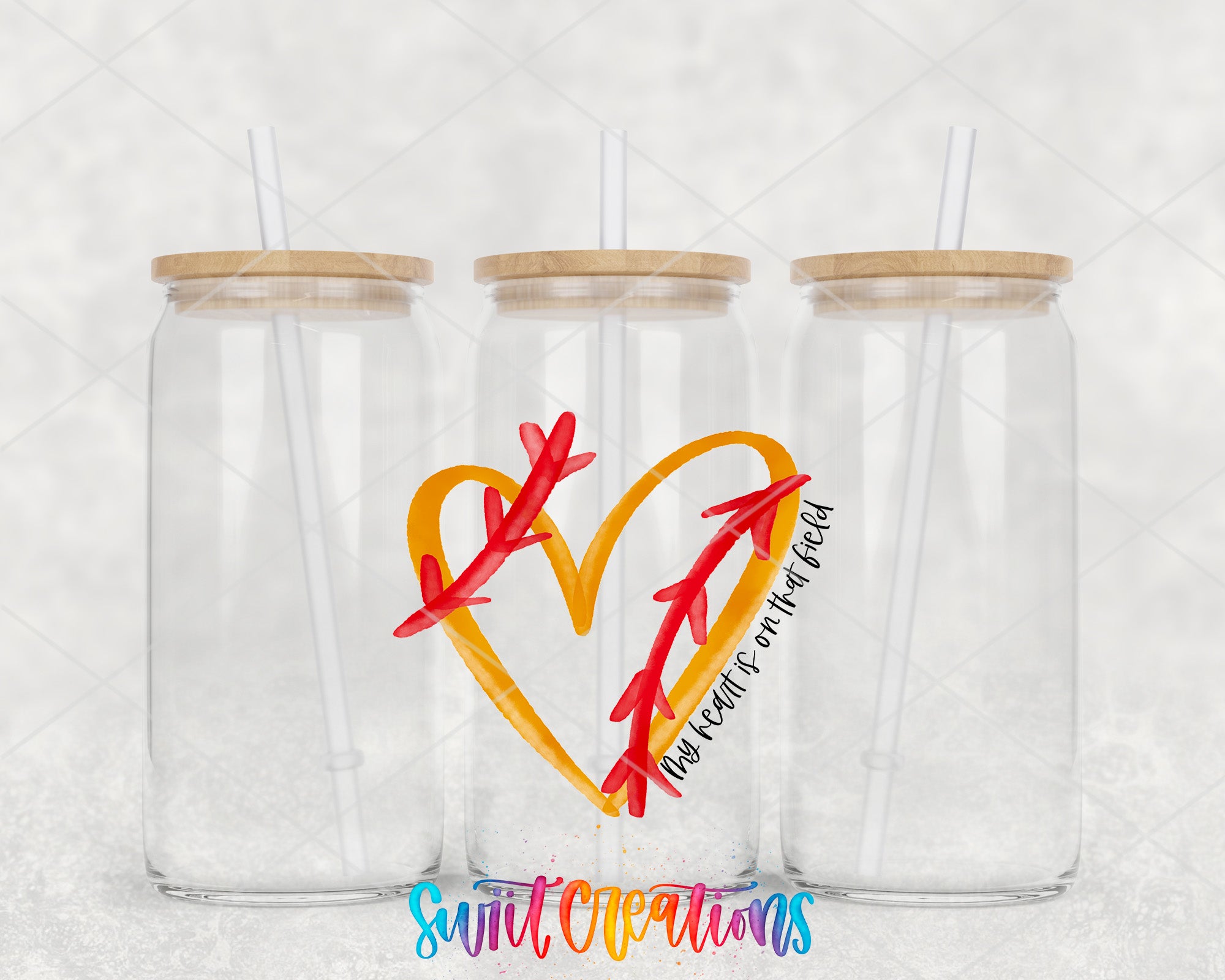 two plastic cups with straws in the shape of a heart