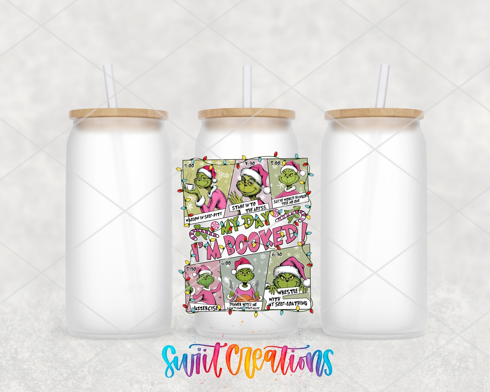 a couple of white jars with some straws in them