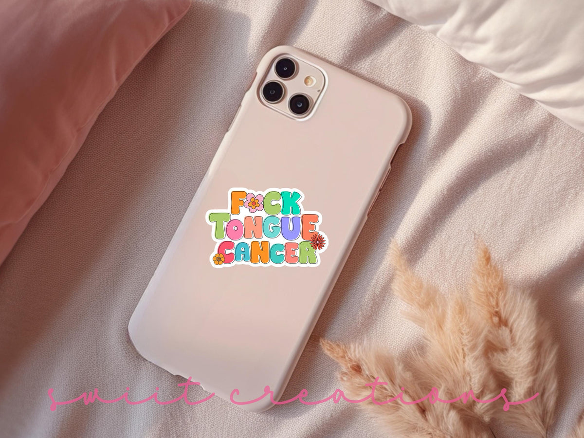 F*ck Tongue Cancer colorful retro letter waterproof vinyl sticker