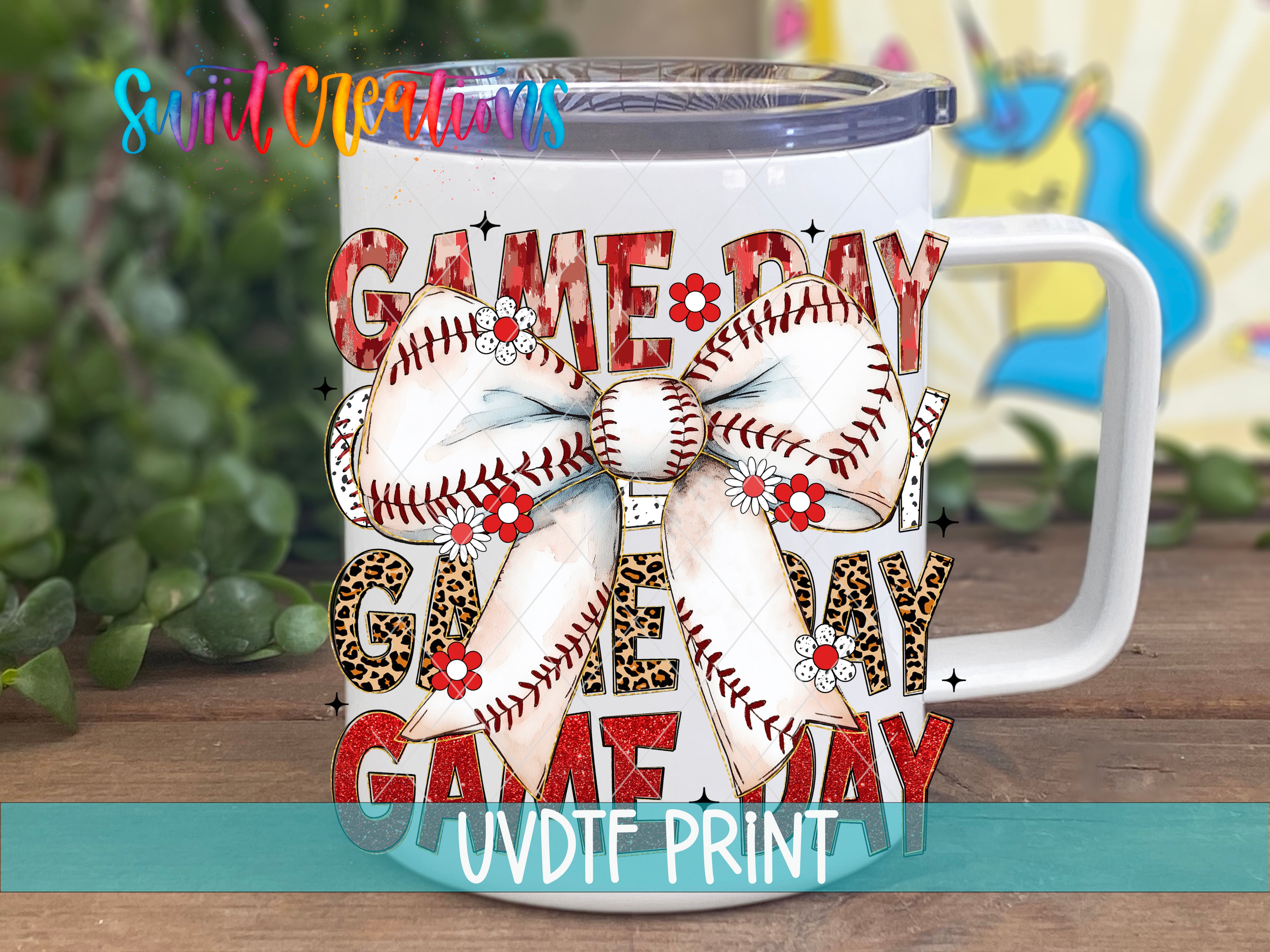 a white coffee mug with a baseball design on it