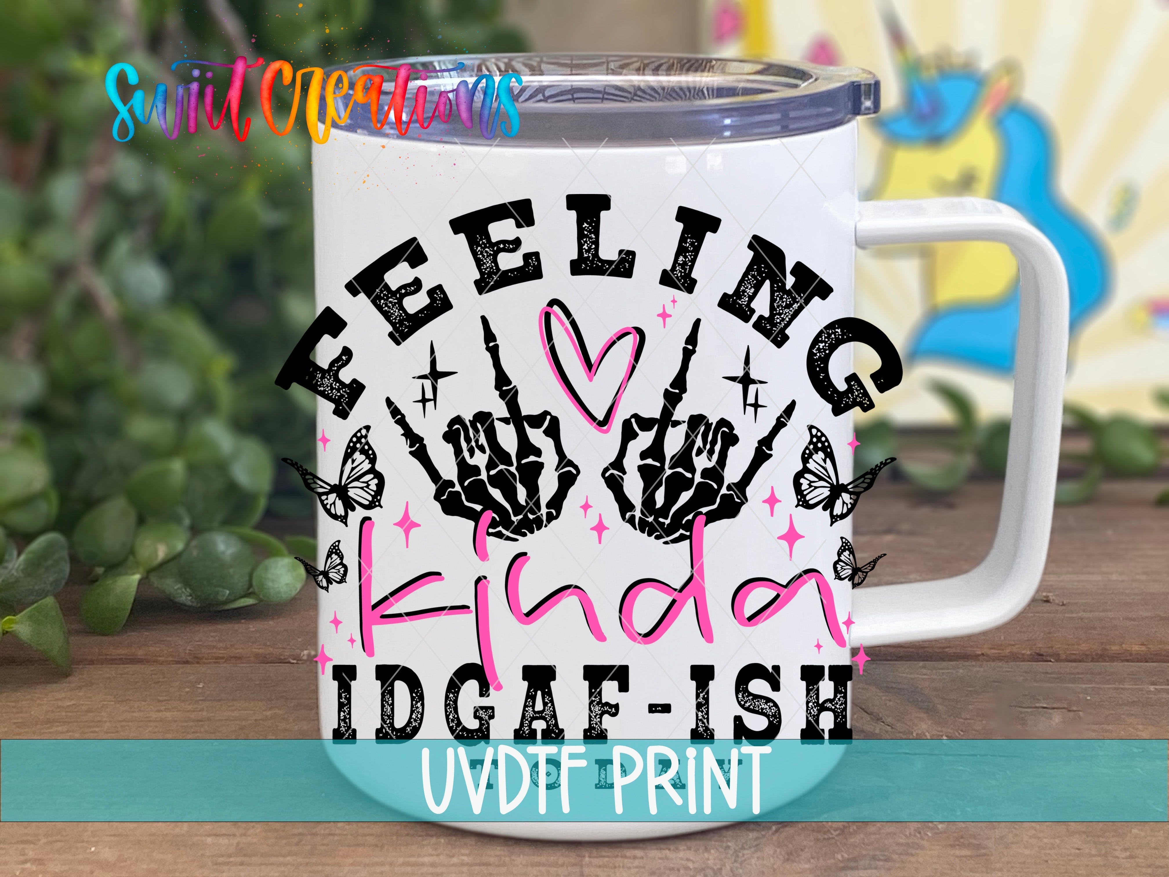 a white coffee mug with a hand print on it