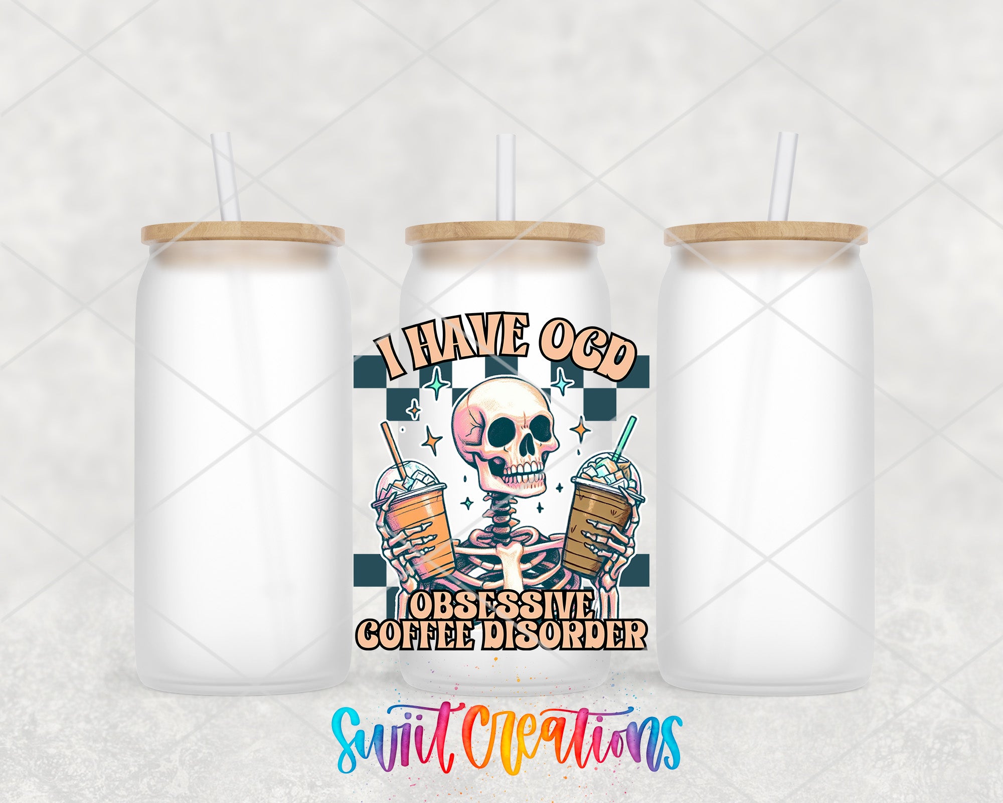 a couple of bottles of coffee with a skull on them
