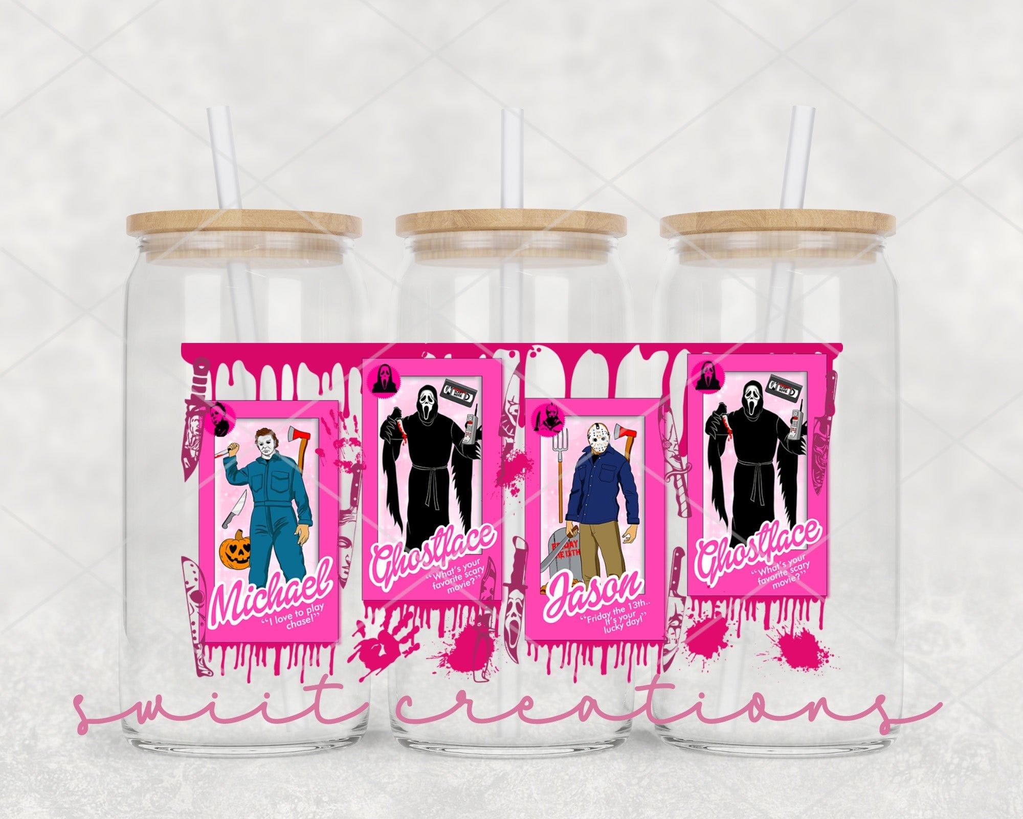 a couple of jars filled with drinks on top of a table