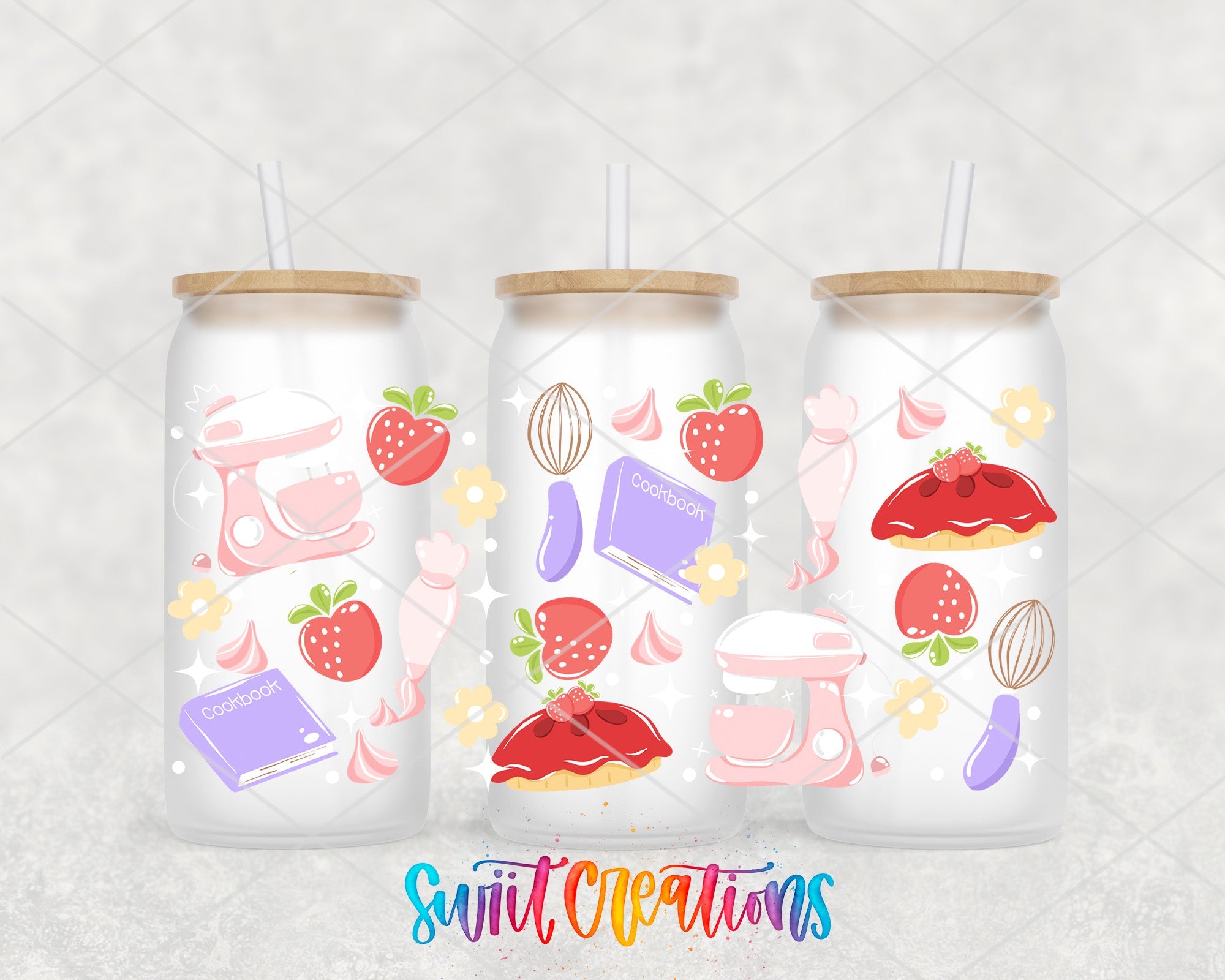 Baking Pies Strawberry Pie Baking UV DTF Transfer Tumbler Wrap | DTF322 - Swiit Creations