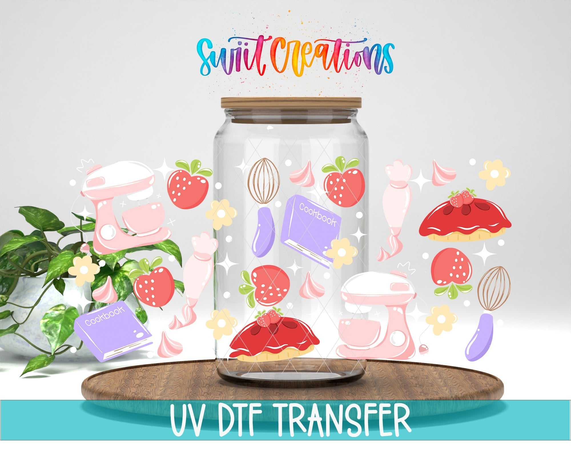 Baking Pies Strawberry Pie Baking UV DTF Transfer Tumbler Wrap | DTF322 - Swiit Creations