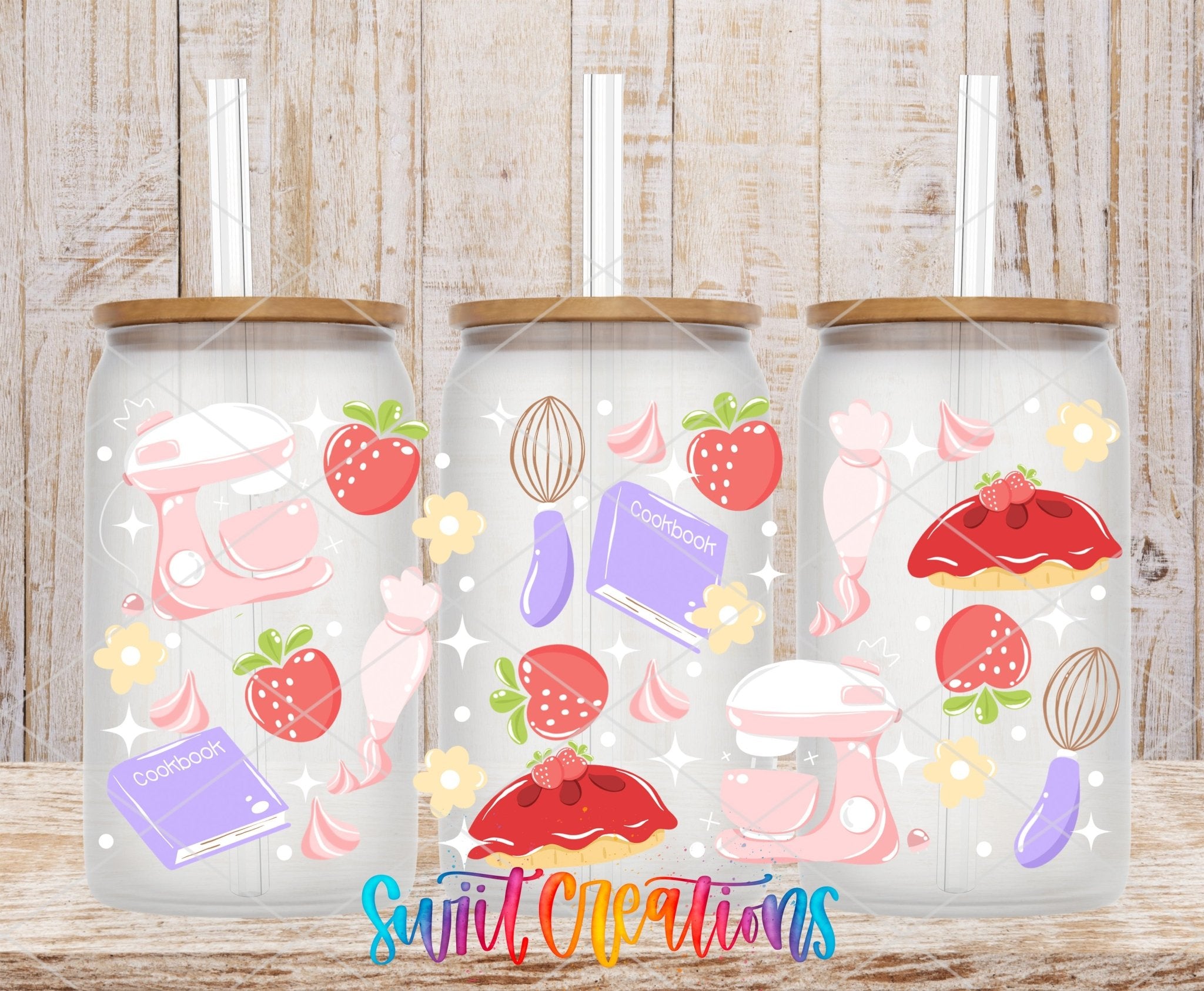 Baking Pies Strawberry Pie Baking UV DTF Transfer Tumbler Wrap | DTF322 - Swiit Creations