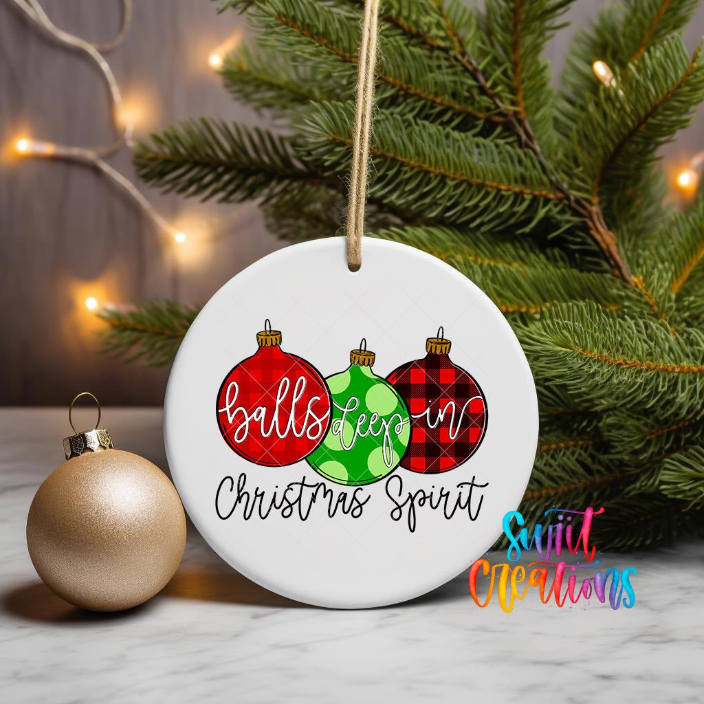 Balls Deep in Christmas Spirit UV DTF Ornament Transfer | O-1546 - Swiit Creations