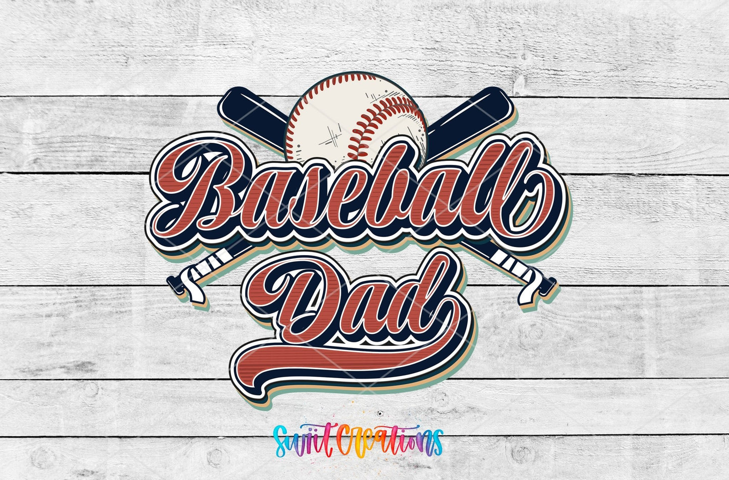 Baseball Dad UV DTF Decal | Retro Sports Tumbler Wrap | UV1501 - Swiit Creations