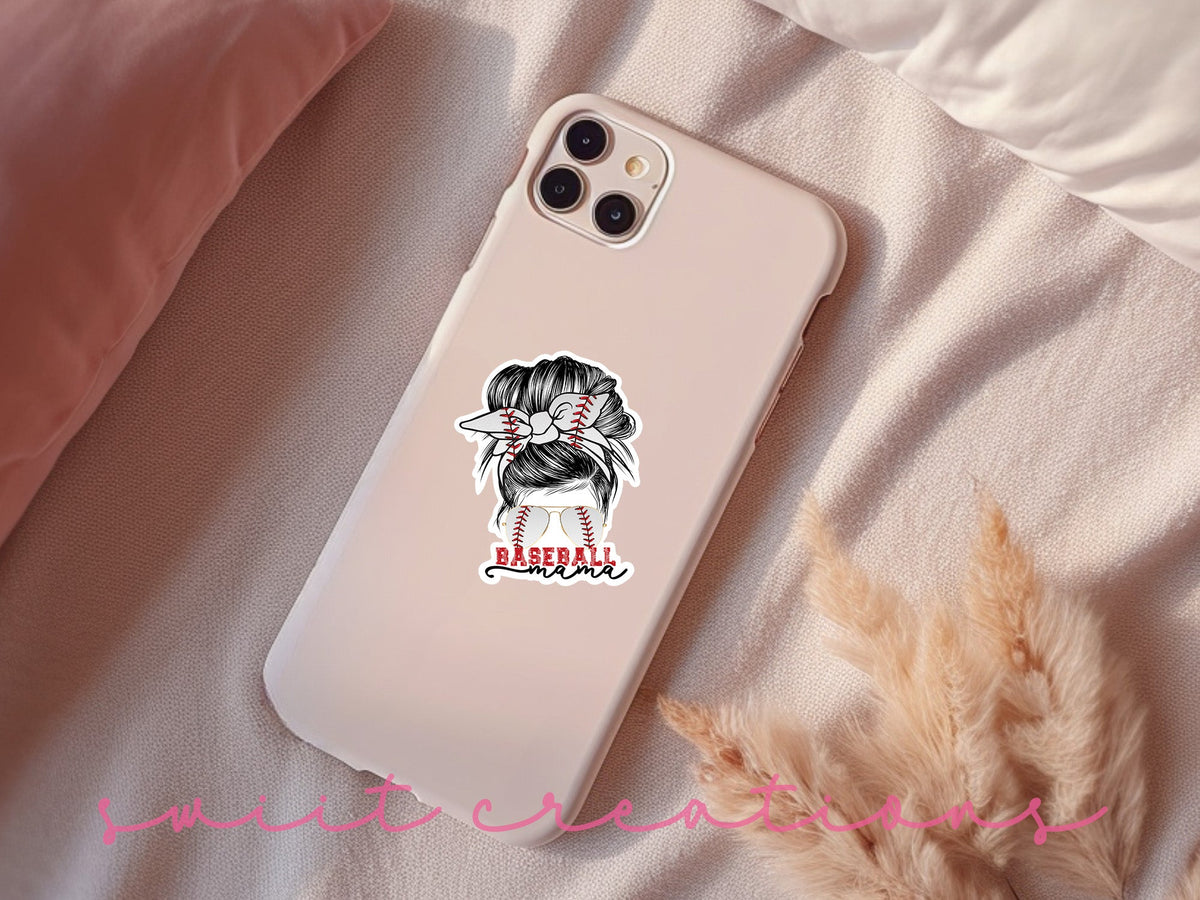 Baseball Mama Messy Bun Sticker SS829 - Swiit Creations
