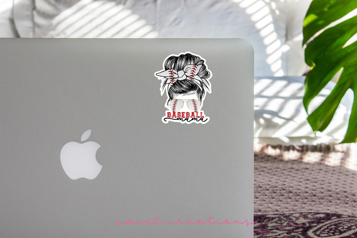 Baseball Mama Messy Bun Sticker SS829 - Swiit Creations