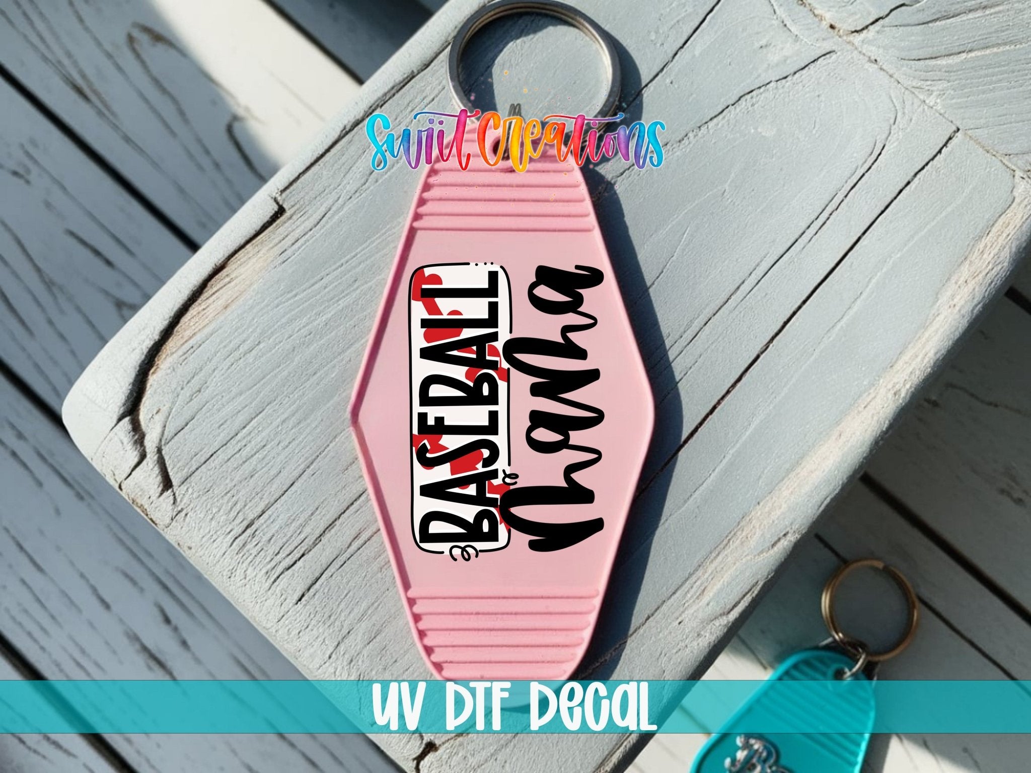 Baseball Mama Motel Keychain UV DTF Transfer | Sports Mom Design | MK582 - Swiit Creations