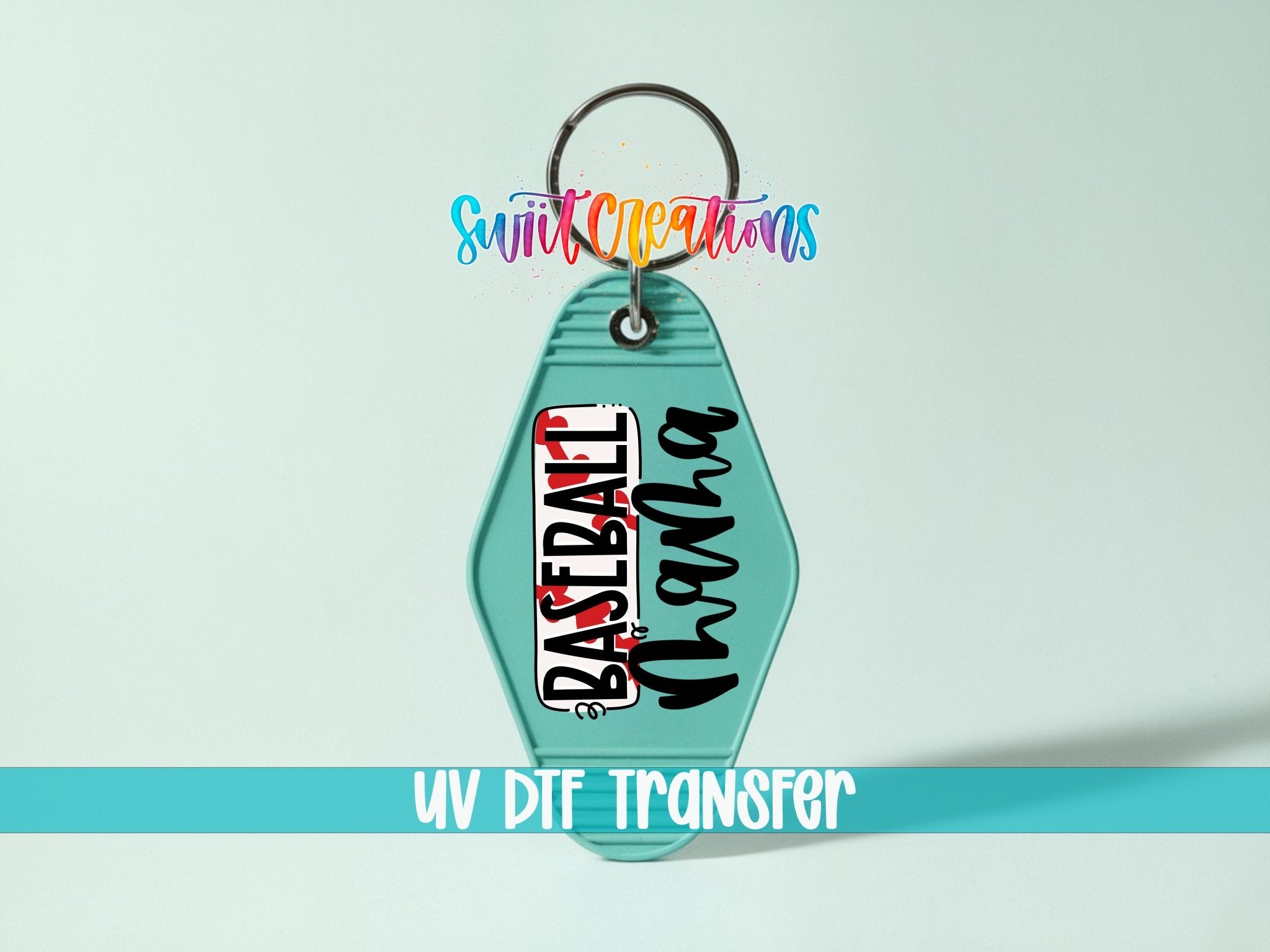 Baseball Mama Motel Keychain UV DTF Transfer | Sports Mom Design | MK582 - Swiit Creations