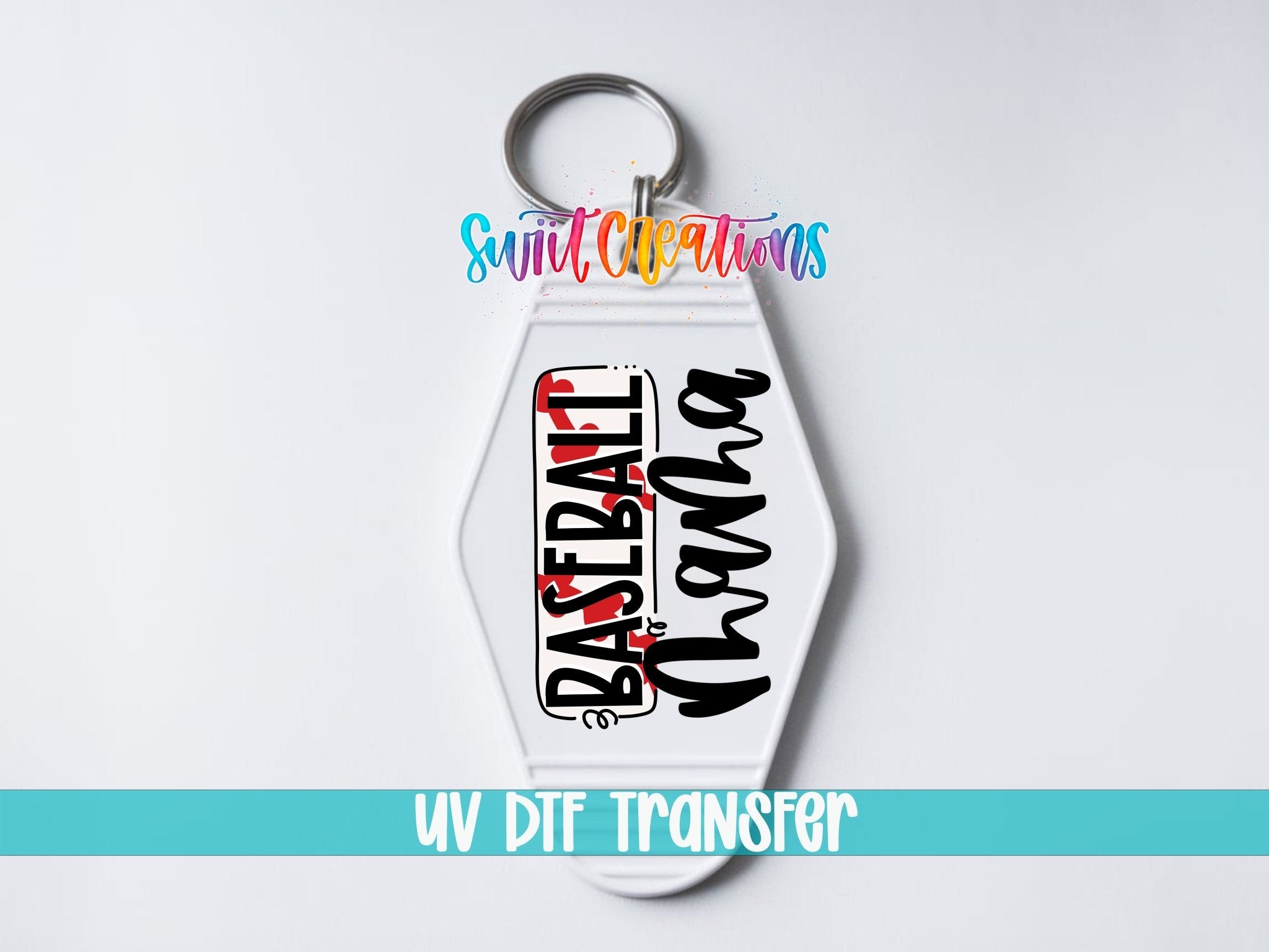 Baseball Mama Motel Keychain UV DTF Transfer | Sports Mom Design | MK582 - Swiit Creations