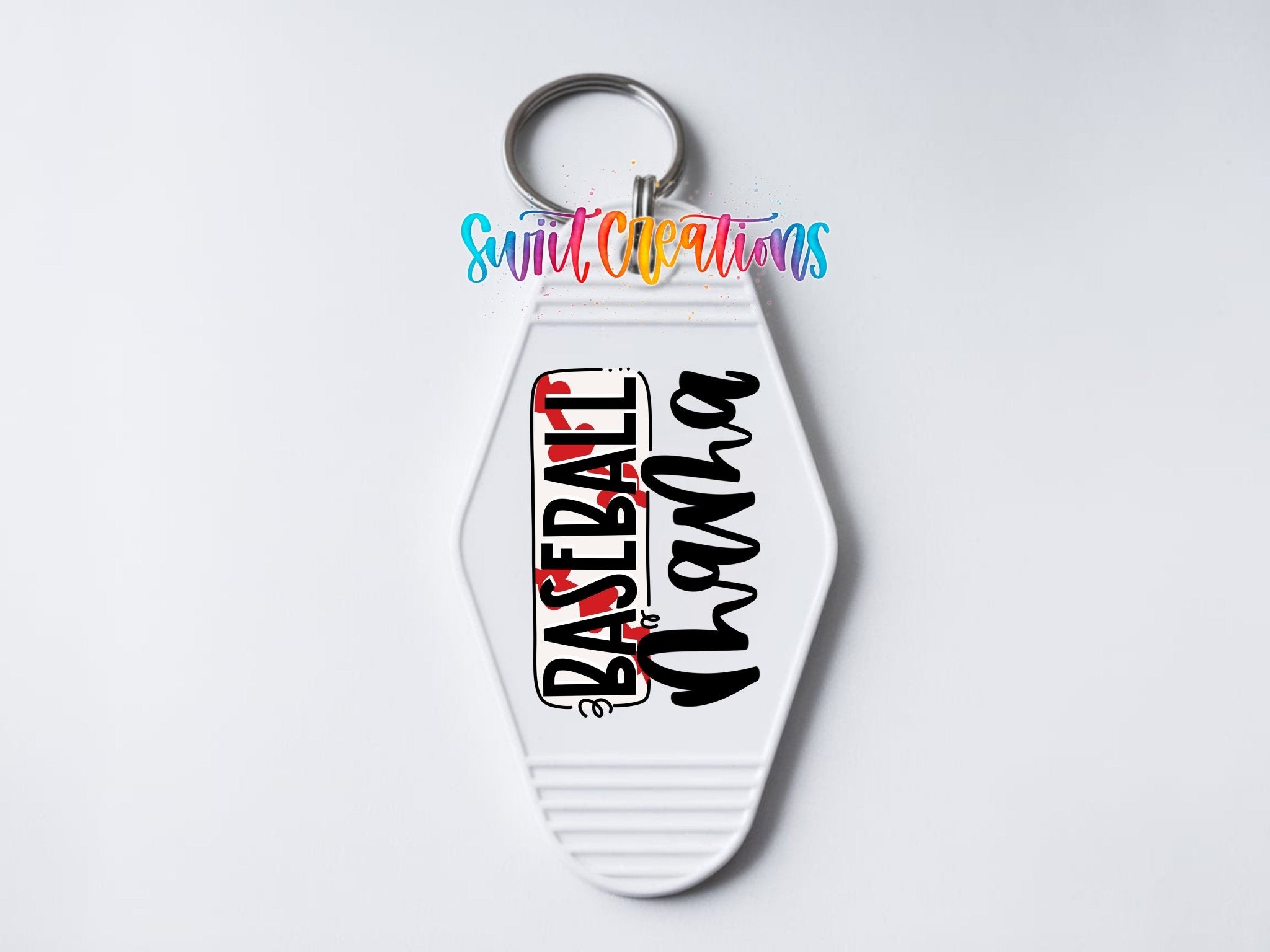 Baseball Mama Motel Keychain UV DTF Transfer | Sports Mom Design | MK582 - Swiit Creations