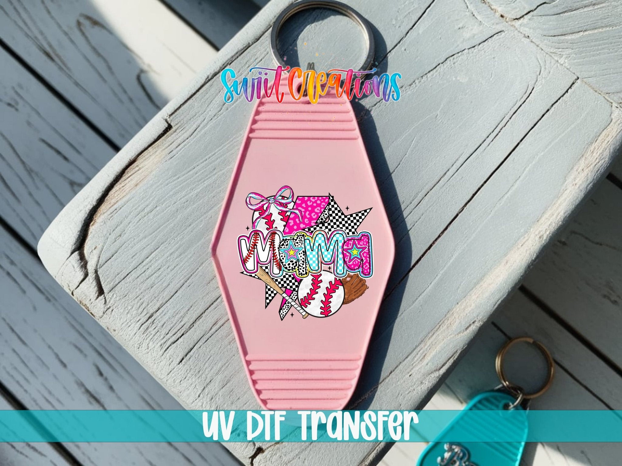 Baseball Mama Sports Game Day Motel Keychain UV DTF Transfer | MK1453 - Swiit Creations