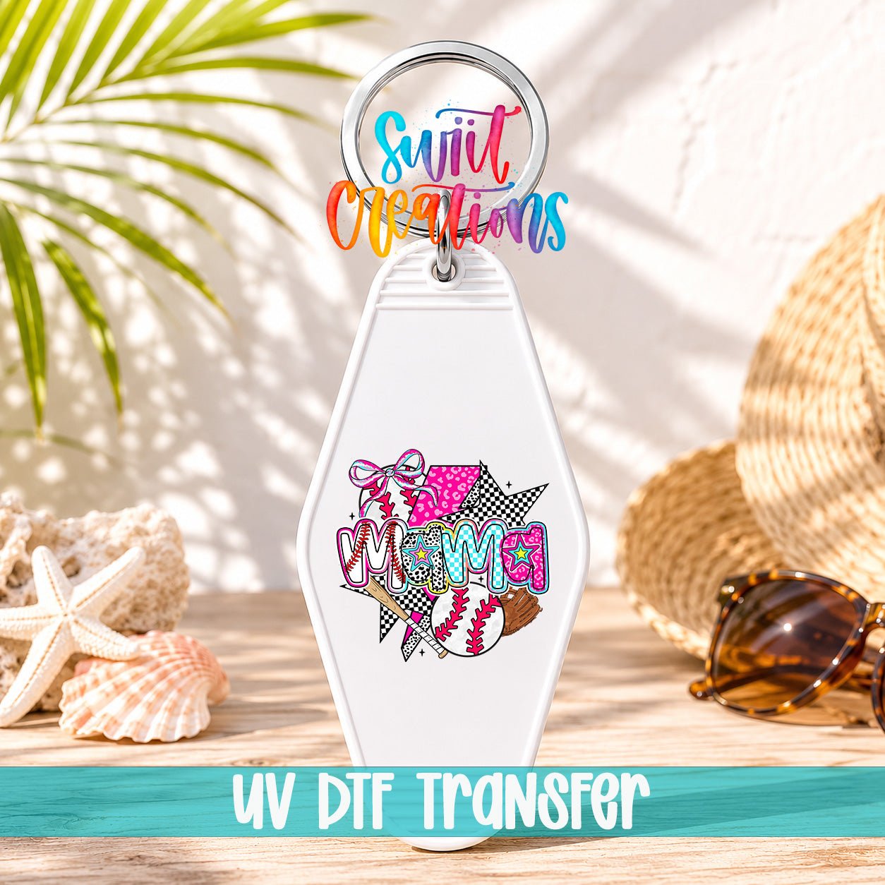 Baseball Mama Sports Game Day Motel Keychain UV DTF Transfer | MK1453 - Swiit Creations