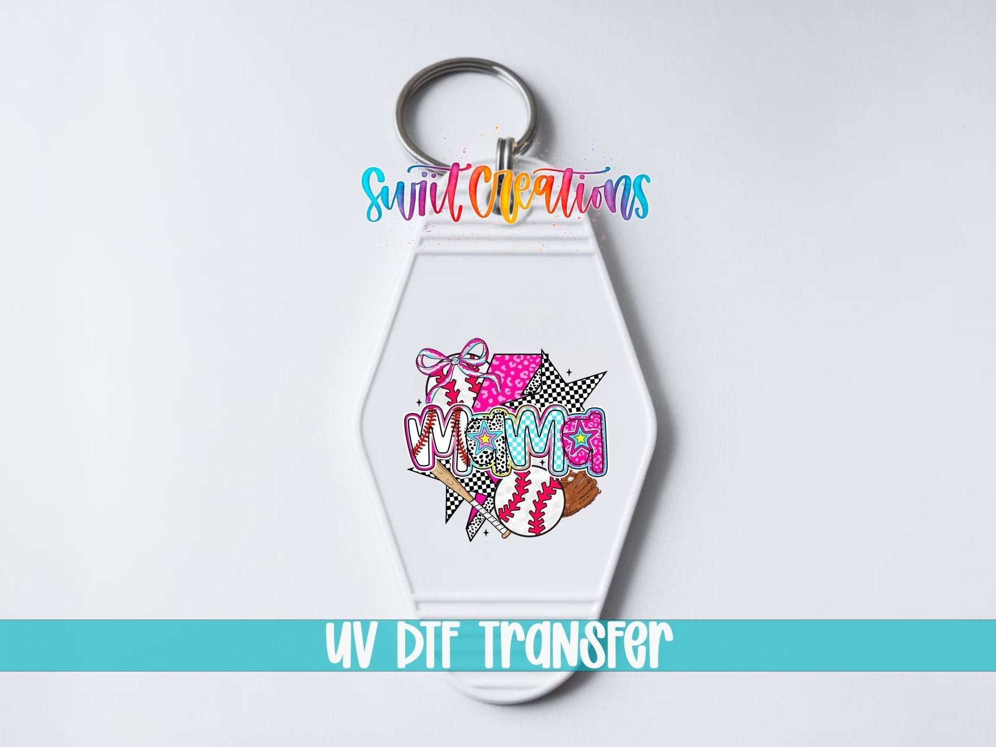 Baseball Mama Sports Game Day Motel Keychain UV DTF Transfer | MK1453 - Swiit Creations