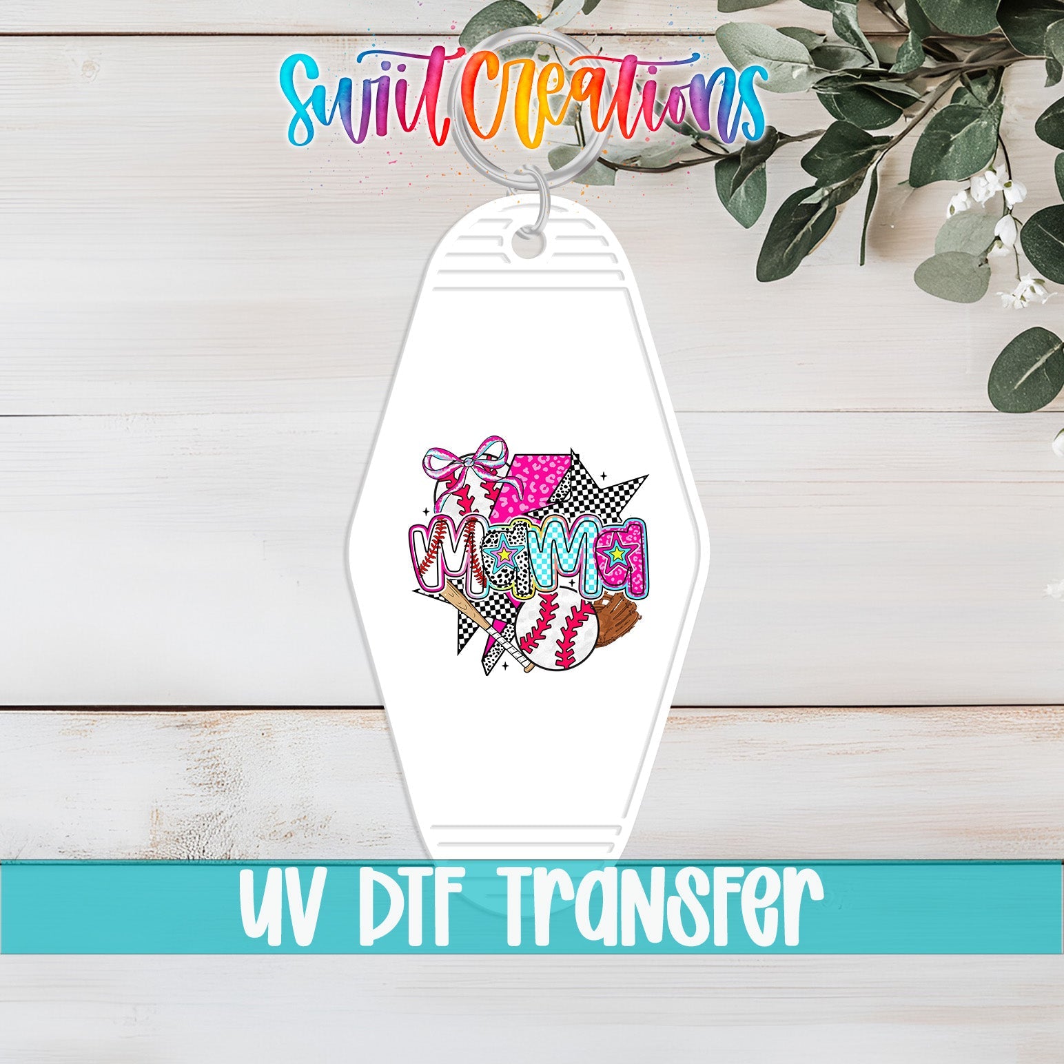 Baseball Mama Sports Game Day Motel Keychain UV DTF Transfer | MK1453 - Swiit Creations