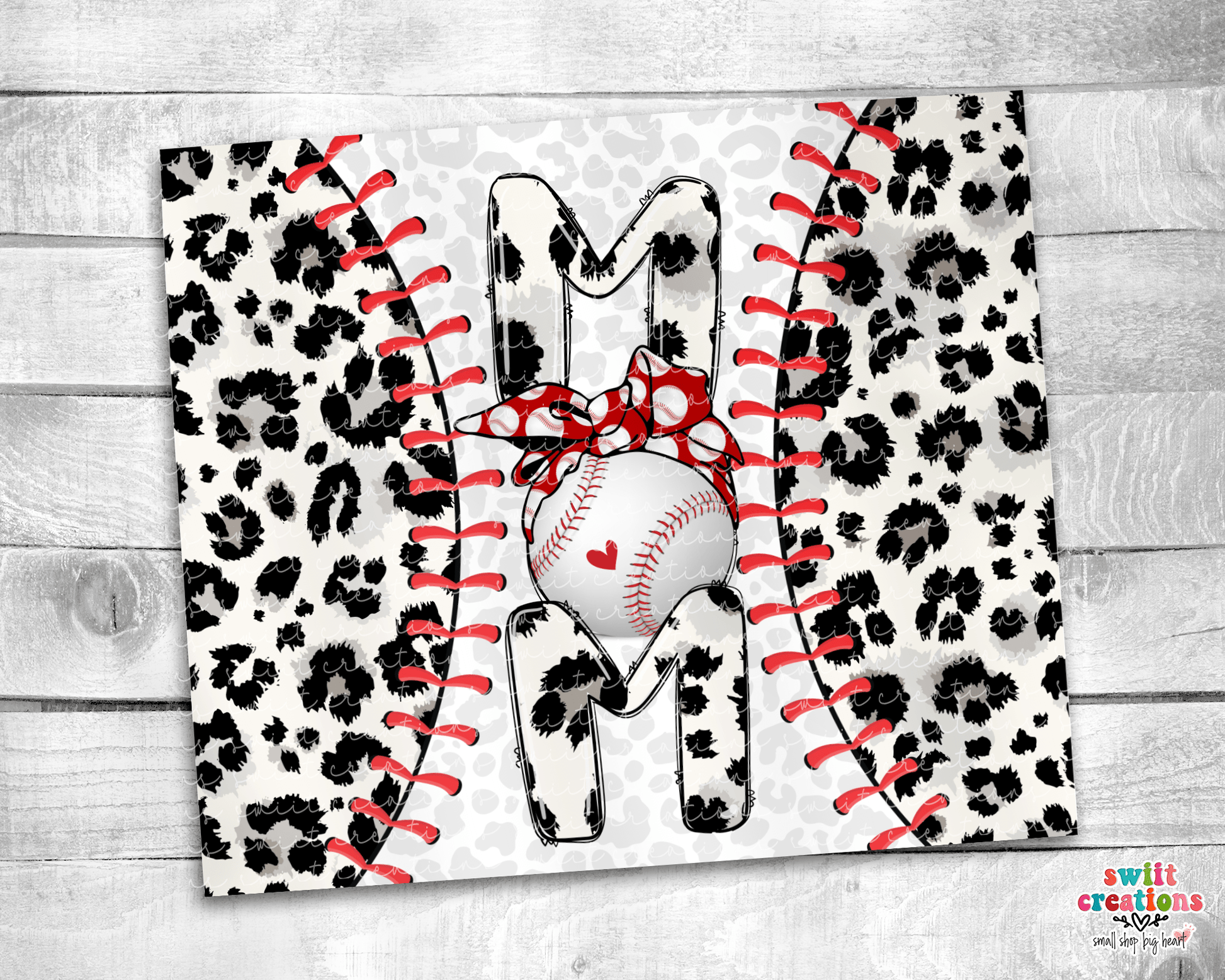 Baseball Mom Cheetah Tumbler (T528) - Swiit Creations