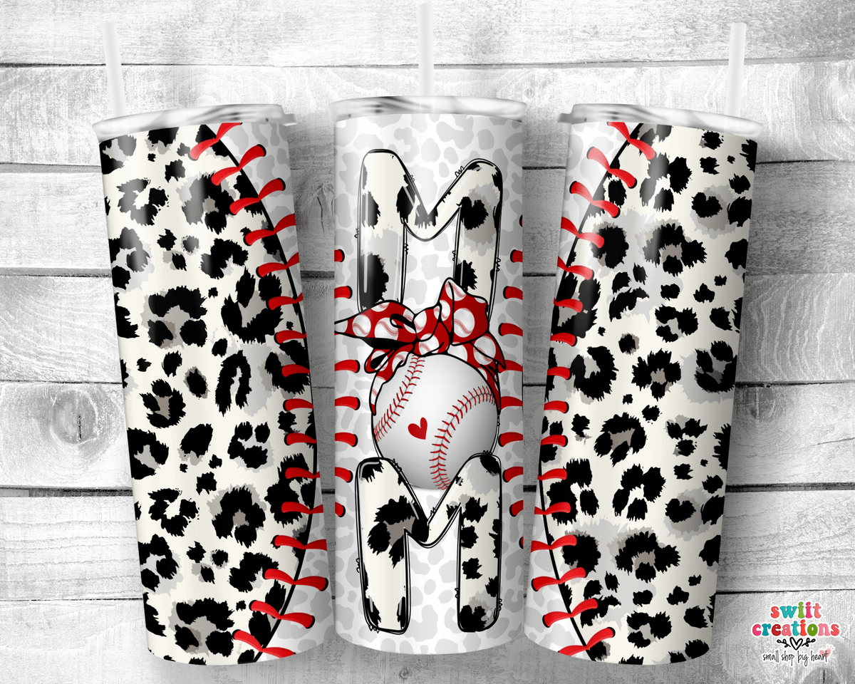 Baseball Mom Cheetah Tumbler (T528) - Swiit Creations