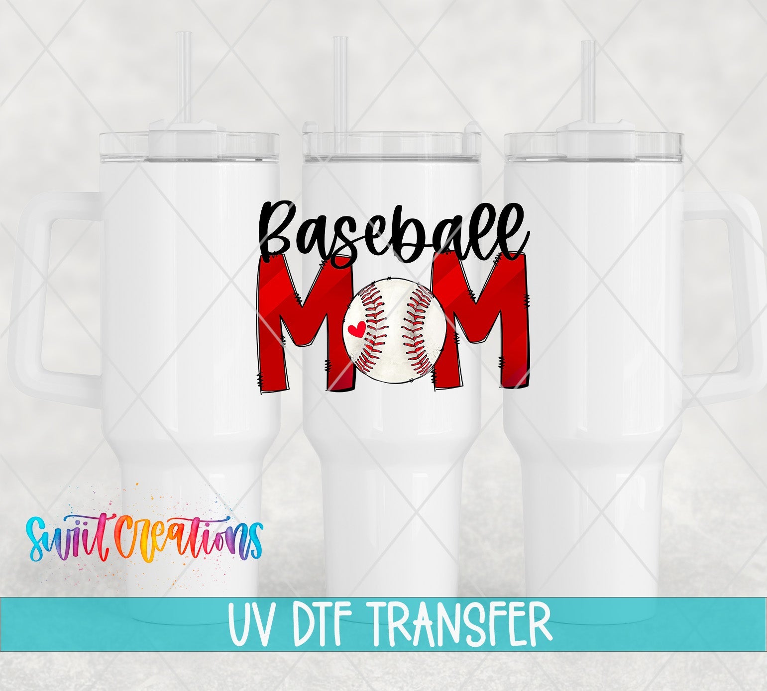 Baseball Mom UV DTF Cup Decal | UV566 - Swiit Creations