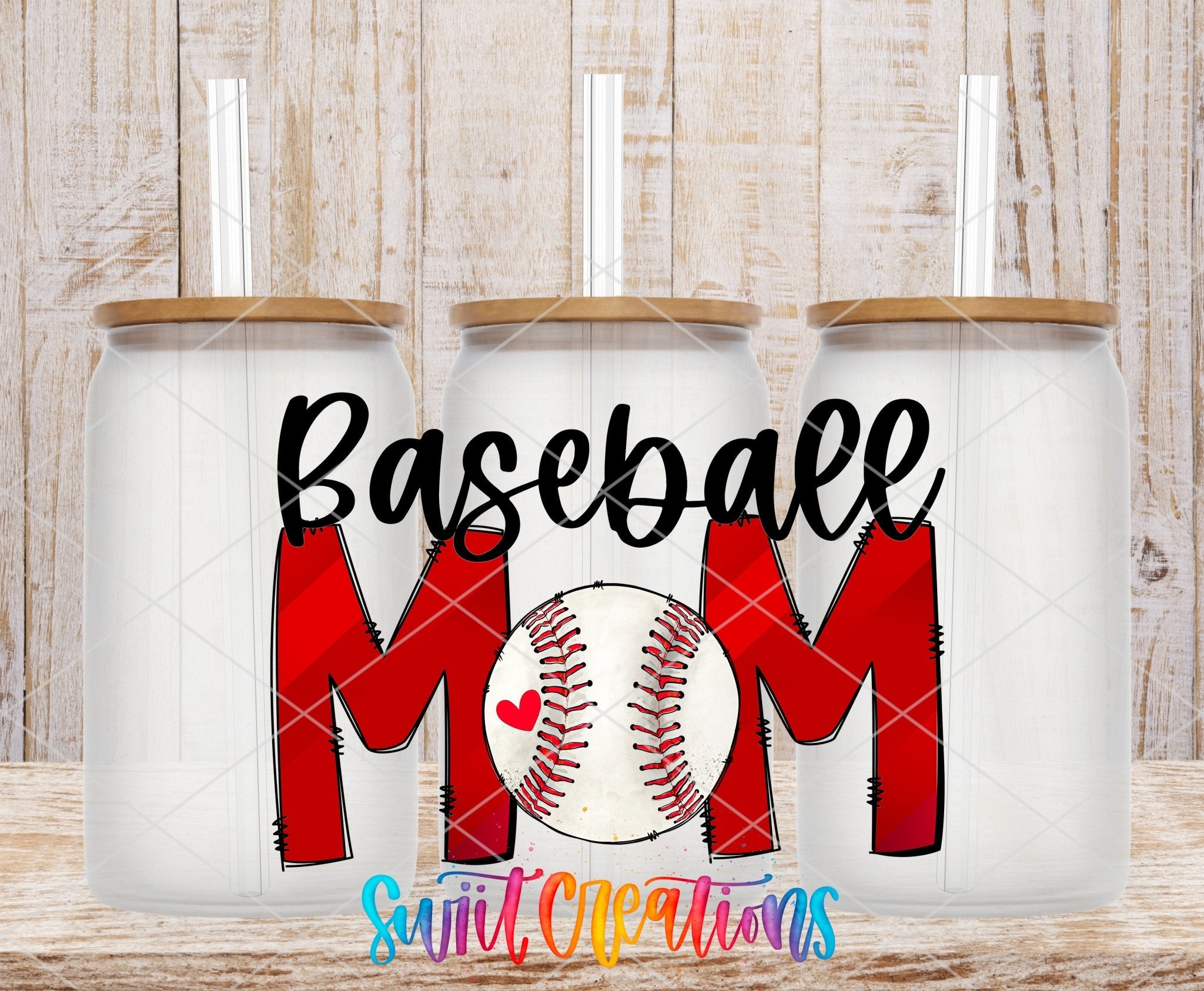 Baseball Mom UV DTF Cup Decal | UV566 - Swiit Creations