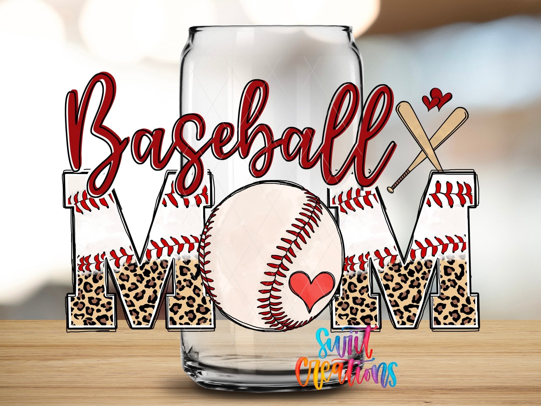 Baseball Mom UV DTF Transfer Tumbler Wrap | Leopard Print Sports | DTF223 - Swiit Creations