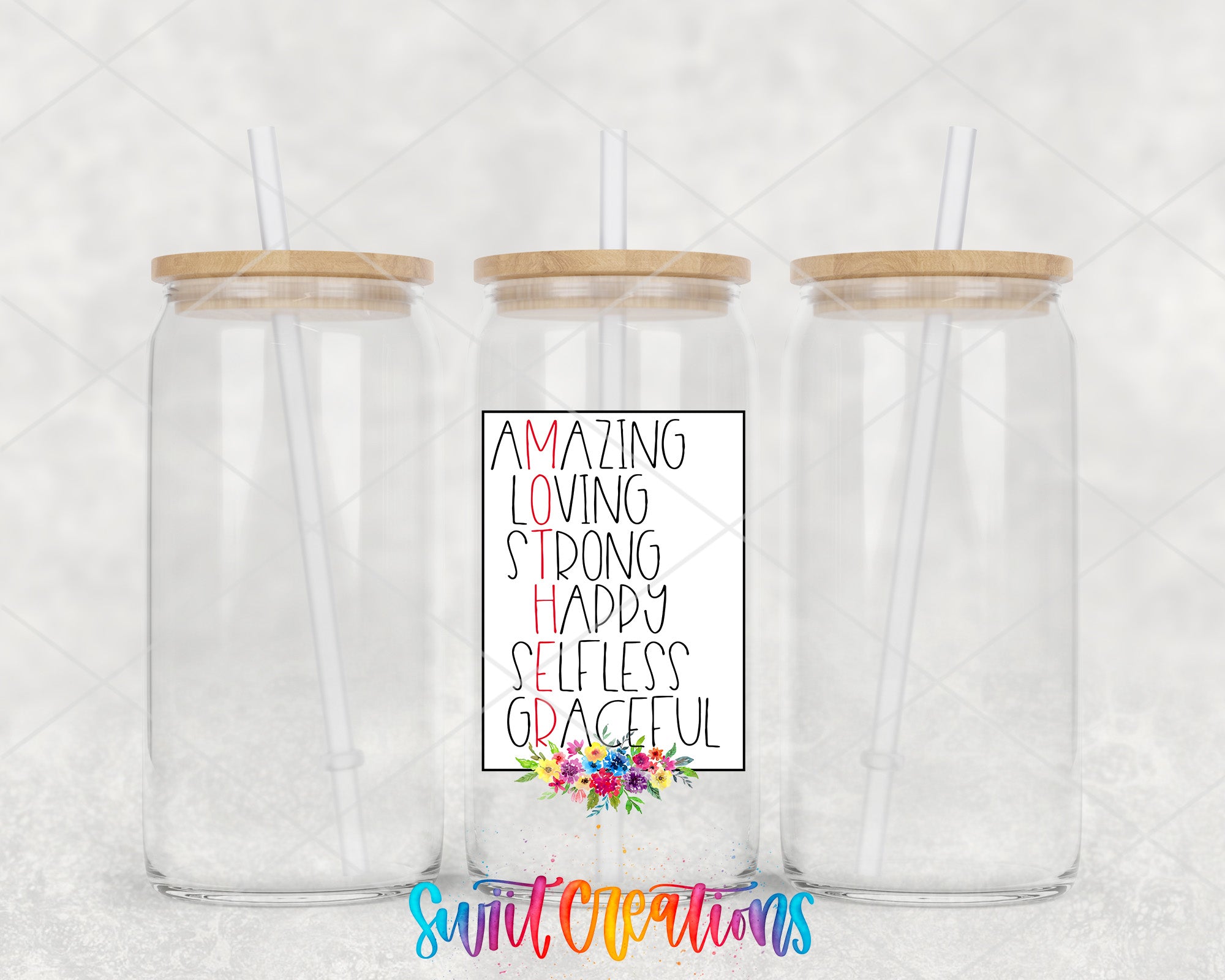a couple of glass jars with straws in them