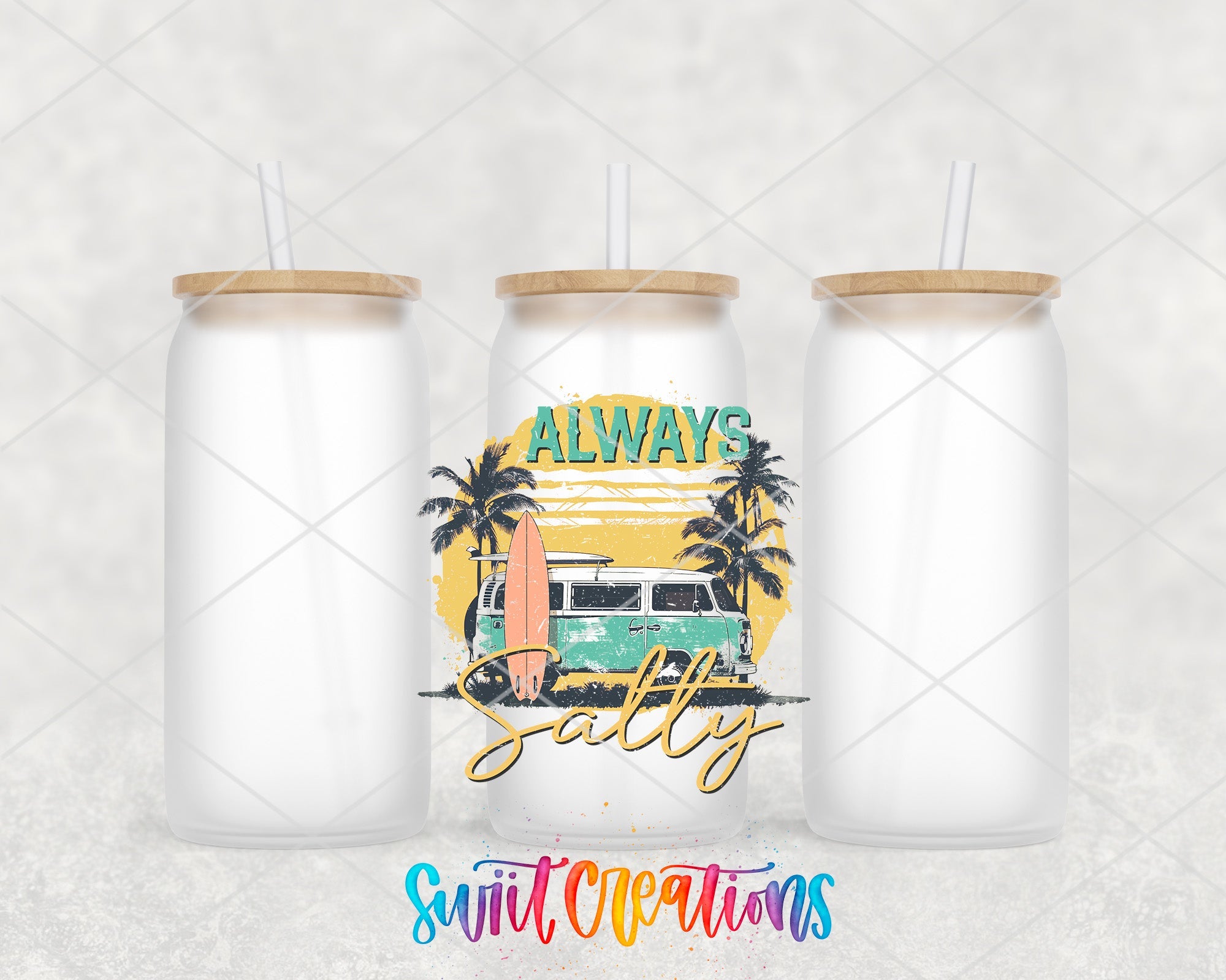 a couple of bottles with some straws in them