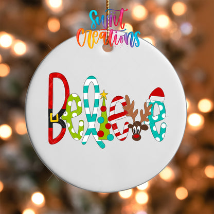 Believe Christmas UV DTF Ornament Transfer | O-1157 - Swiit Creations