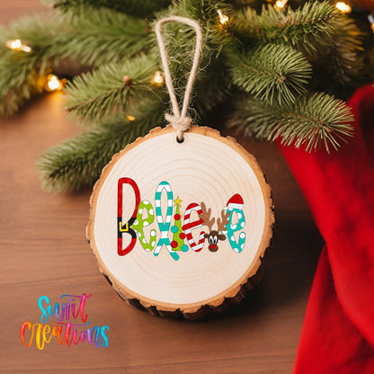Believe Christmas UV DTF Ornament Transfer | O-1157 - Swiit Creations