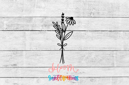 Bloom Floral Motel Keychain UV DTF Transfer | Minimalist Wildflower Decal | MK2099 - Swiit Creations