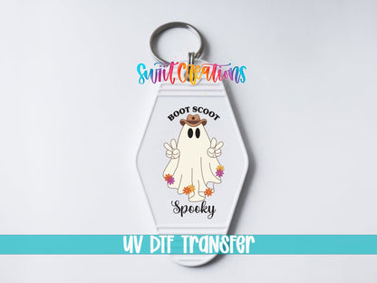 Boot Scoot Spooky Western Ghost Motel Keychain UV DTF Transfer | MK2034 - Swiit Creations