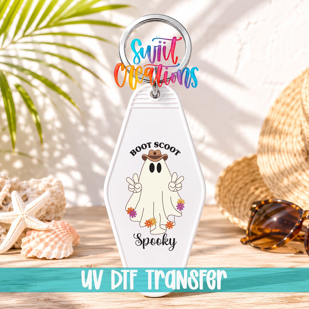 Boot Scoot Spooky Western Ghost Motel Keychain UV DTF Transfer | MK2034 - Swiit Creations