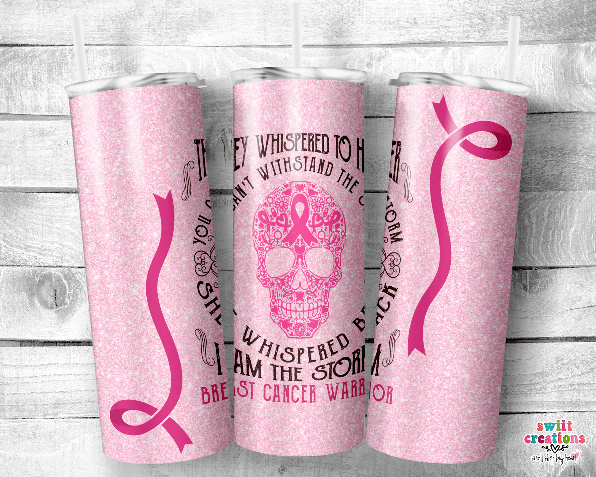 Breast Cancer Warrior 20oz Insulated Tumbler (T513) - Swiit Creations