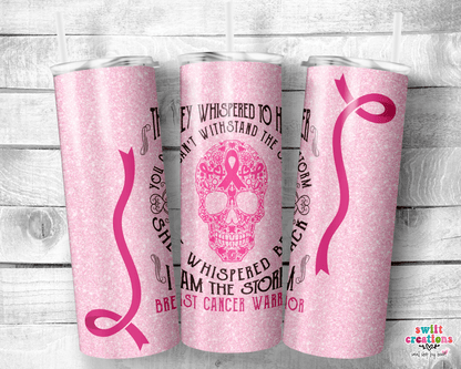 Breast Cancer Warrior 20oz Insulated Tumbler (T513) - Swiit Creations