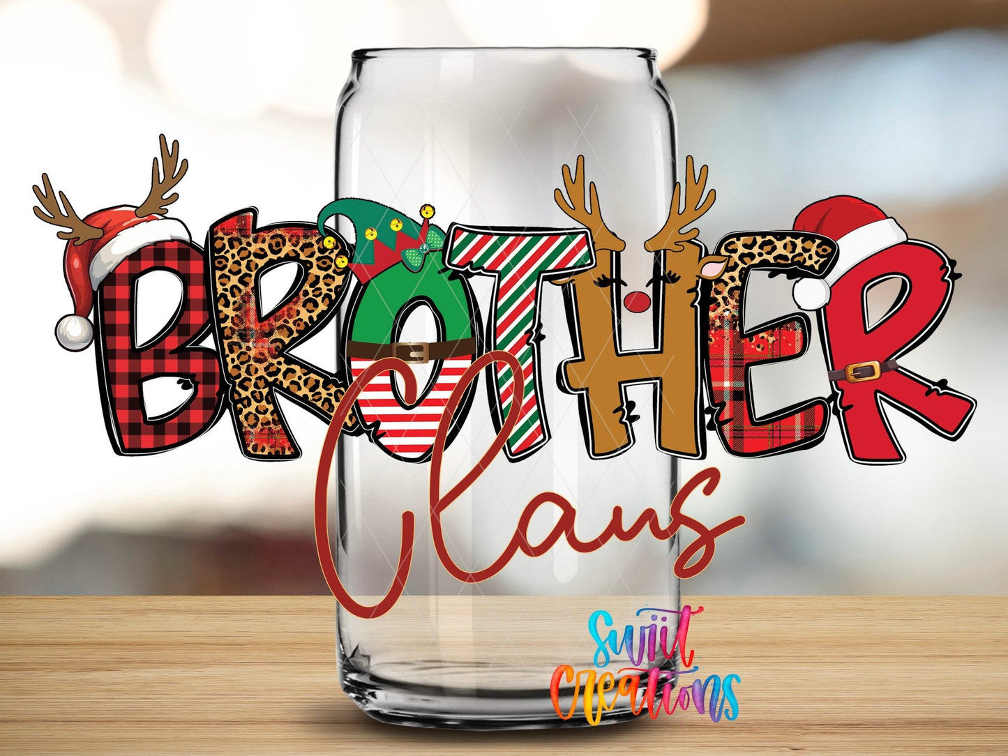 Brother Claus Christmas UV DTF Cup Decal | UV1220 - Swiit Creations