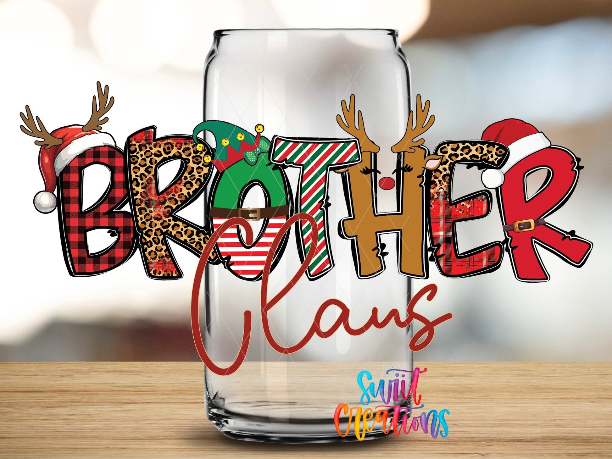 Brother Claus Christmas UV DTF Cup Decal | UV1220 - Swiit Creations