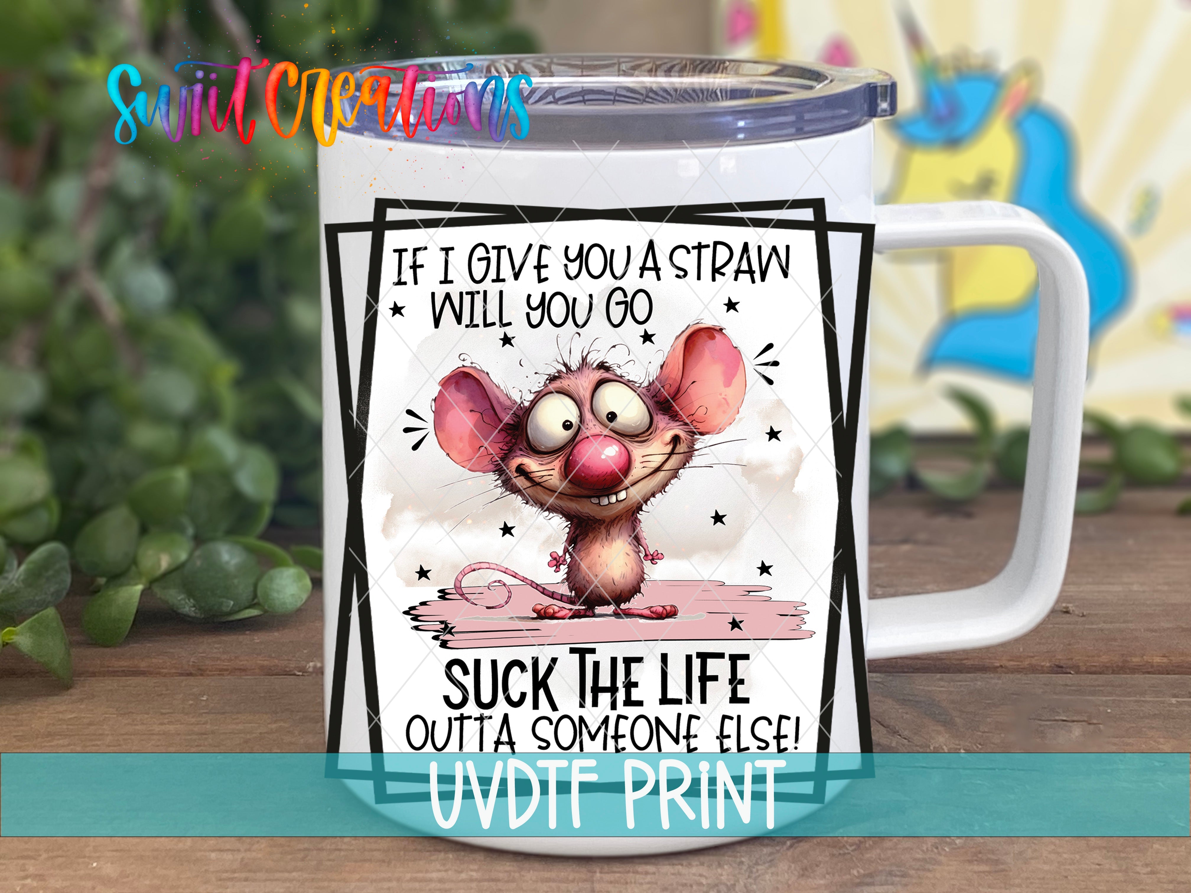 a mug with a picture of a mouse on it
